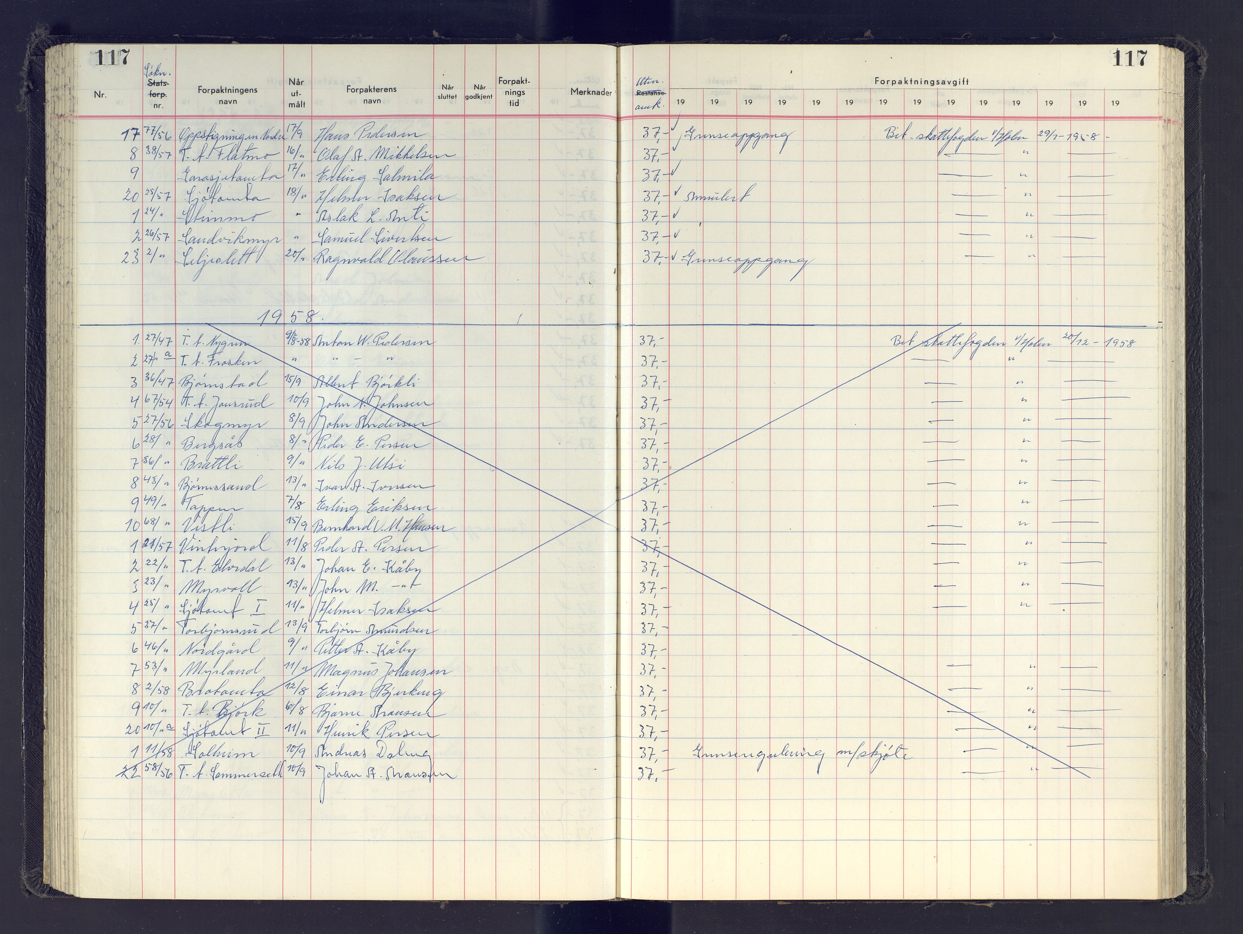 Finnmark jordsalgskommisjon/jordsalgskontor og Statskog SF Finnmark jordsalgskontor, AV/SATØ-S-1443/J/Jb/L0001: Protokoll for salg og forpaktning, 1948-1958, p. 117