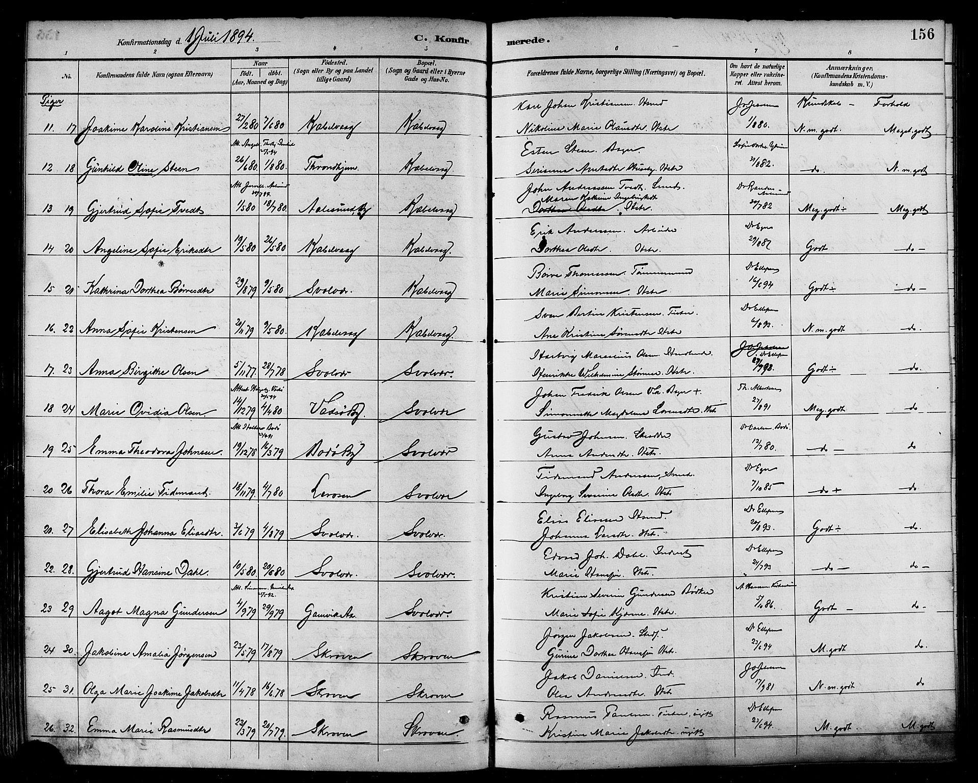 Ministerialprotokoller, klokkerbøker og fødselsregistre - Nordland, SAT/A-1459/874/L1060: Parish register (official) no. 874A04, 1890-1899, p. 156