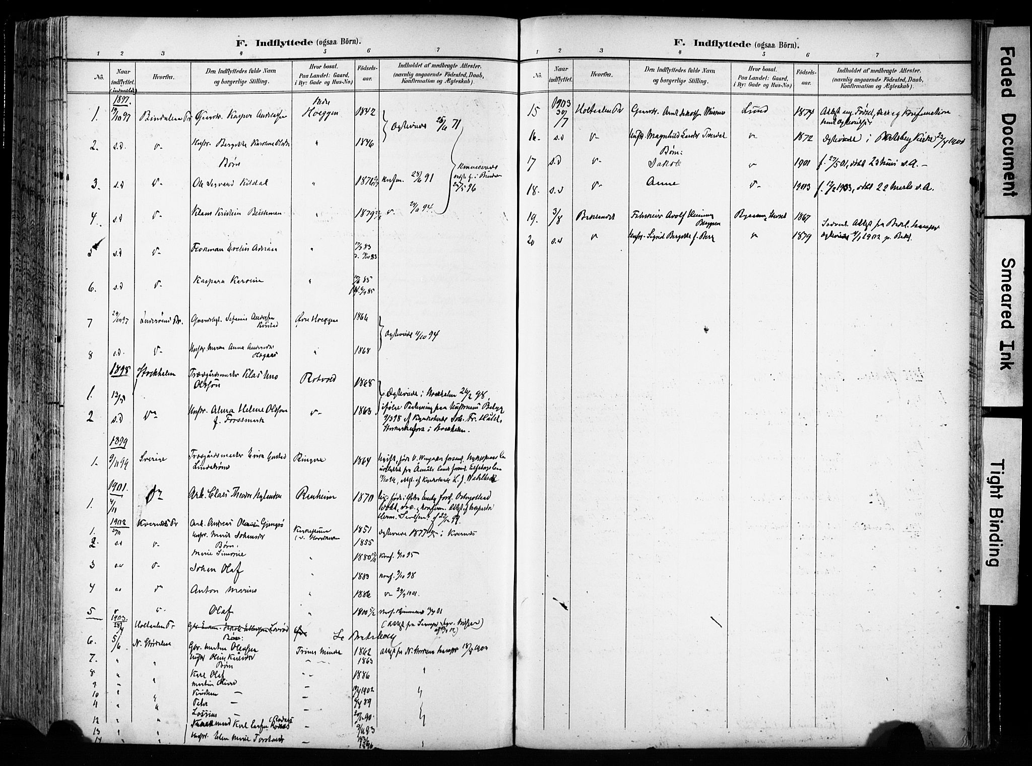 Ministerialprotokoller, klokkerbøker og fødselsregistre - Sør-Trøndelag, SAT/A-1456/606/L0301: Parish register (official) no. 606A16, 1894-1907