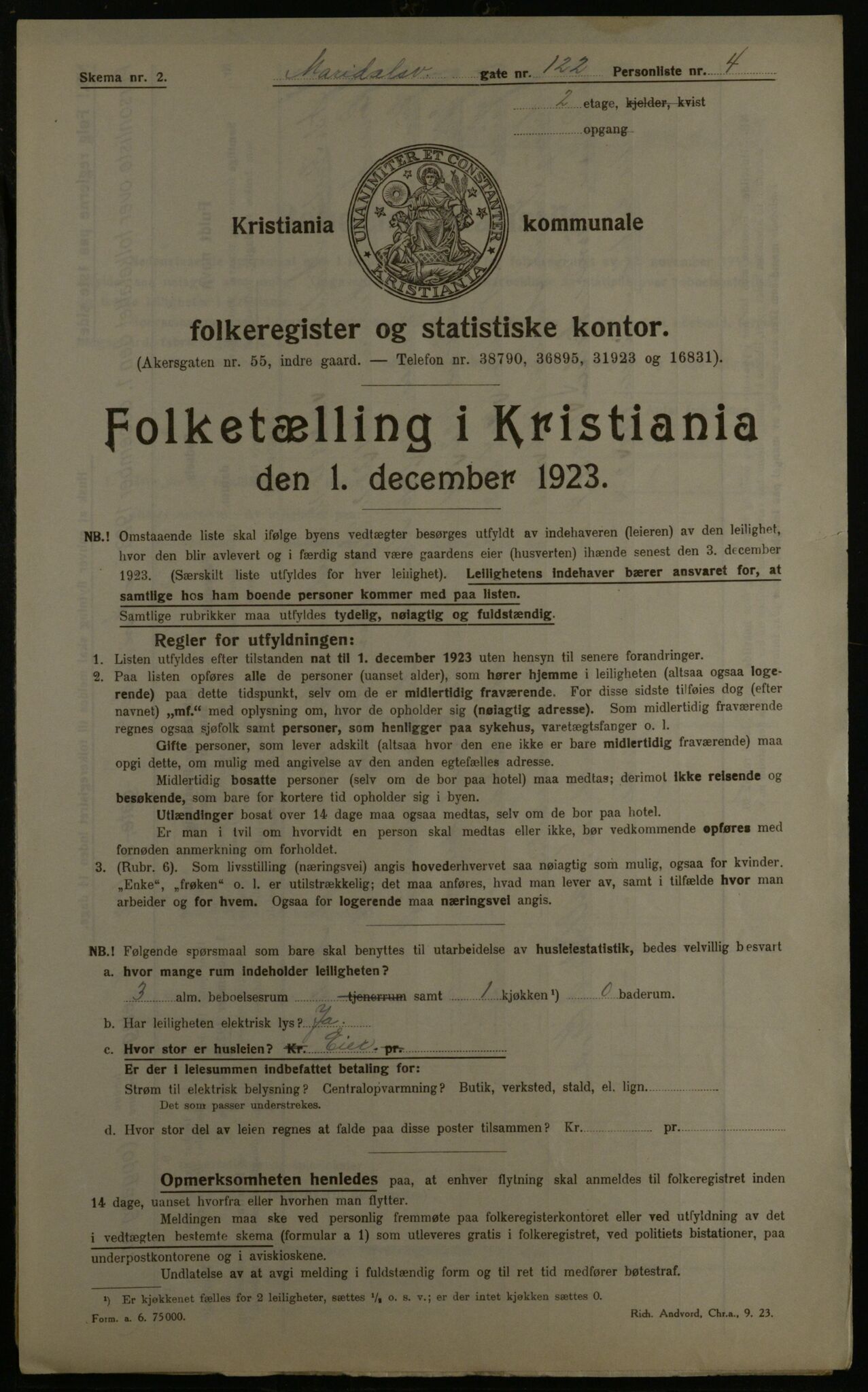 OBA, Municipal Census 1923 for Kristiania, 1923, p. 68843