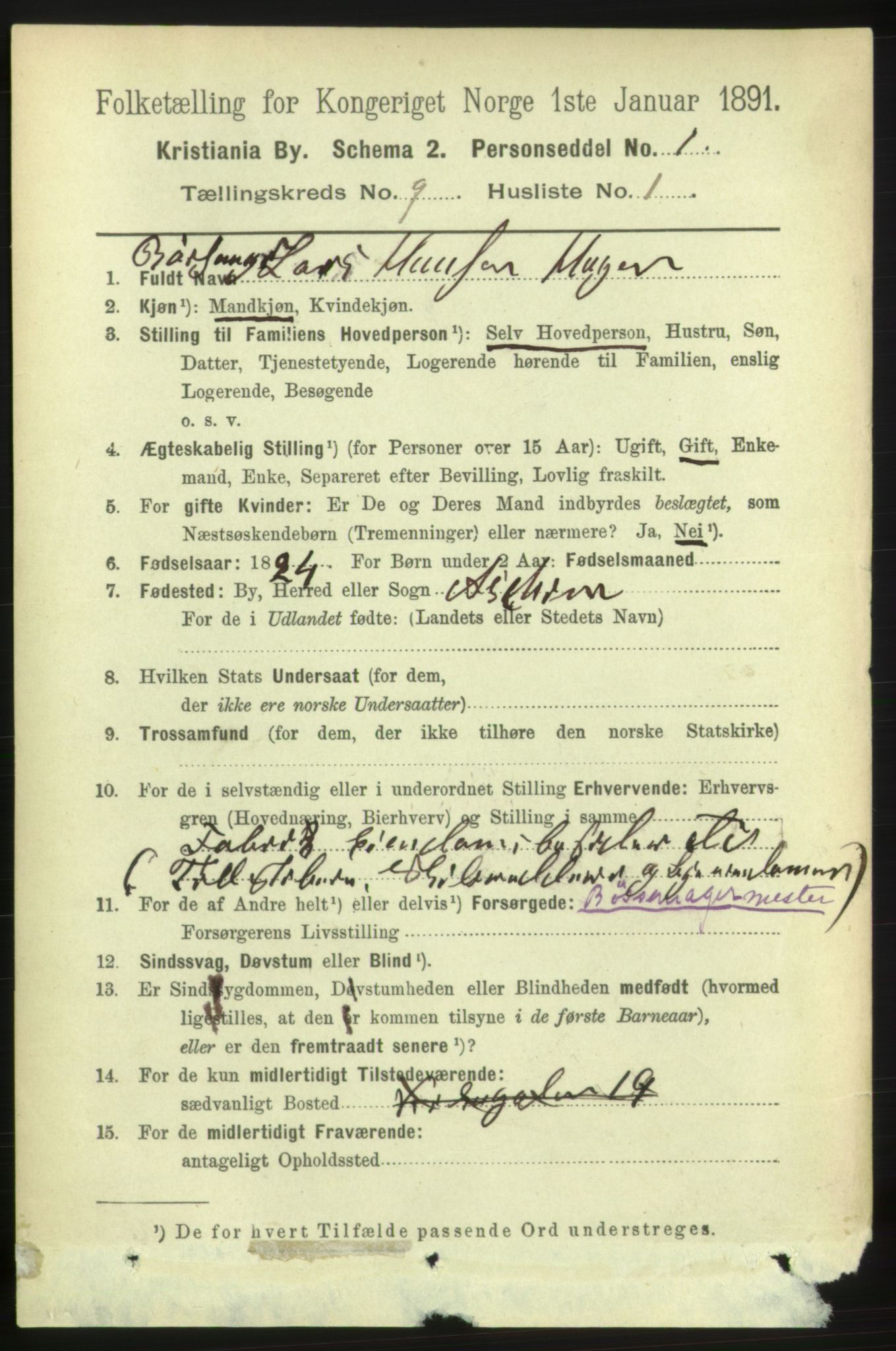 RA, 1891 census for 0301 Kristiania, 1891, p. 4010