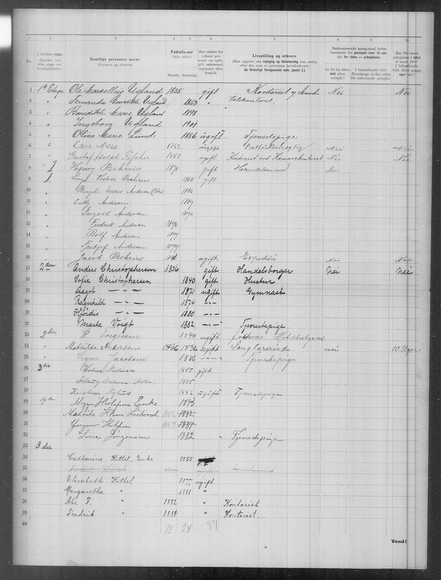 OBA, Municipal Census 1903 for Kristiania, 1903, p. 5555