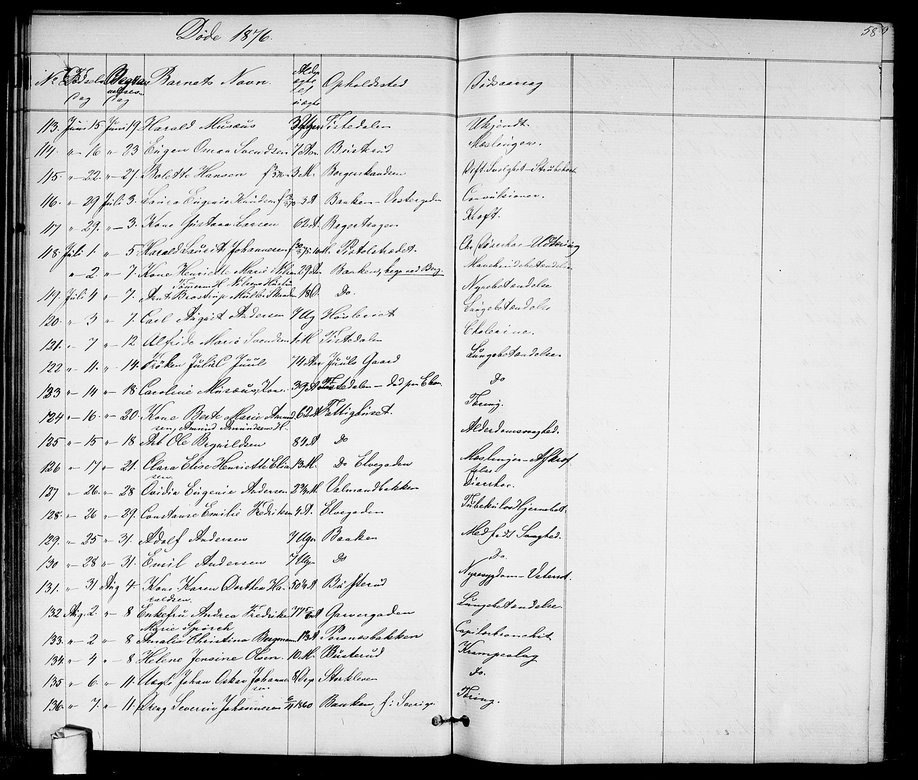 Halden prestekontor Kirkebøker, AV/SAO-A-10909/G/Ga/L0007: Parish register (copy) no. 7, 1869-1884, p. 58