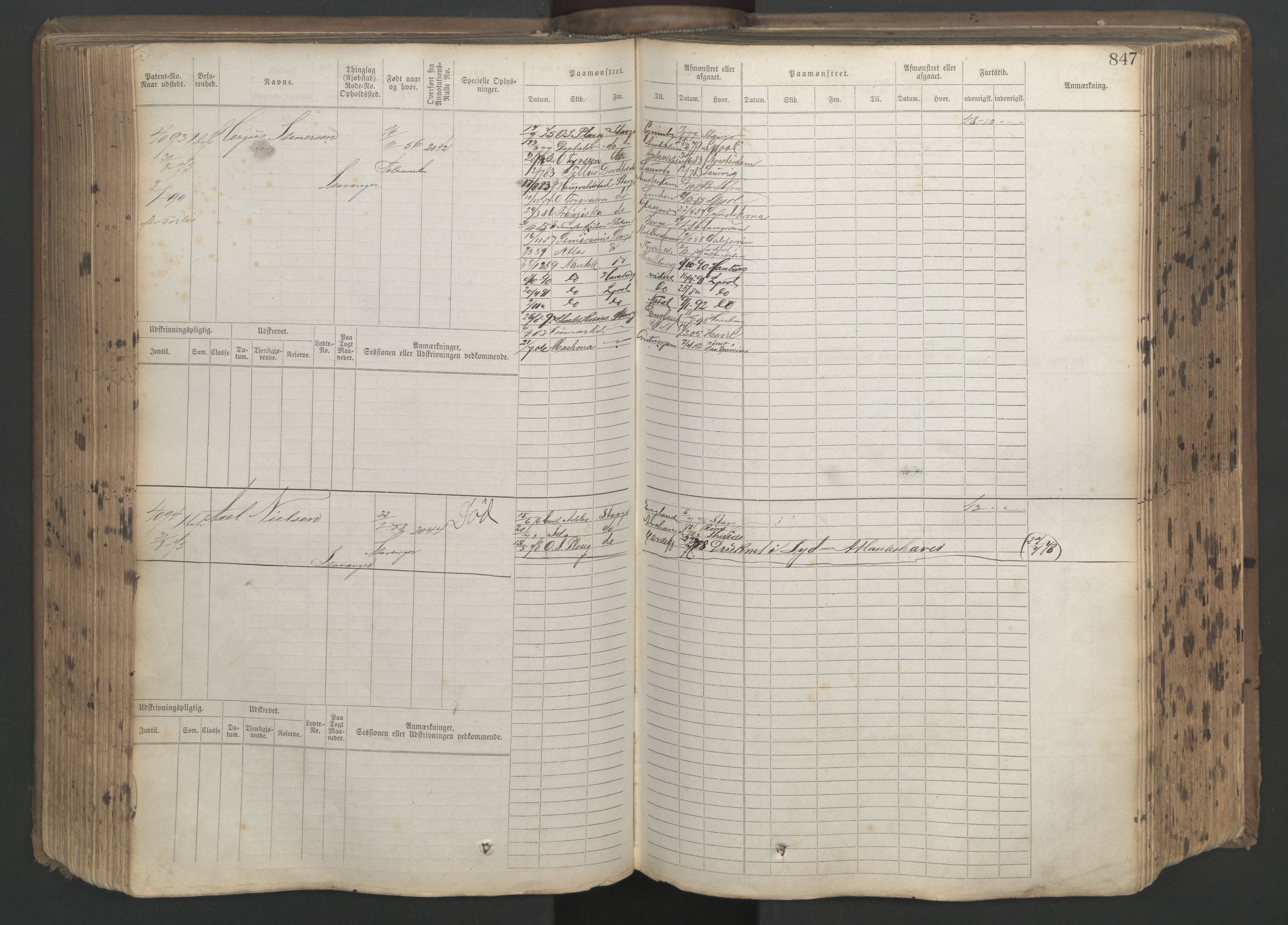 Stavanger sjømannskontor, AV/SAST-A-102006/F/Fb/Fbb/L0019: Sjøfartshovedrulle patnentnr. 3603-4803 (dublett), 1875, p. 250