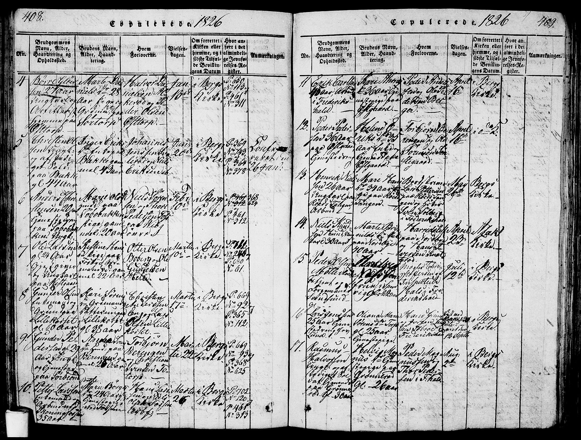 Berg prestekontor Kirkebøker, SAO/A-10902/G/Ga/L0001: Parish register (copy) no. I 1, 1815-1832, p. 408-409