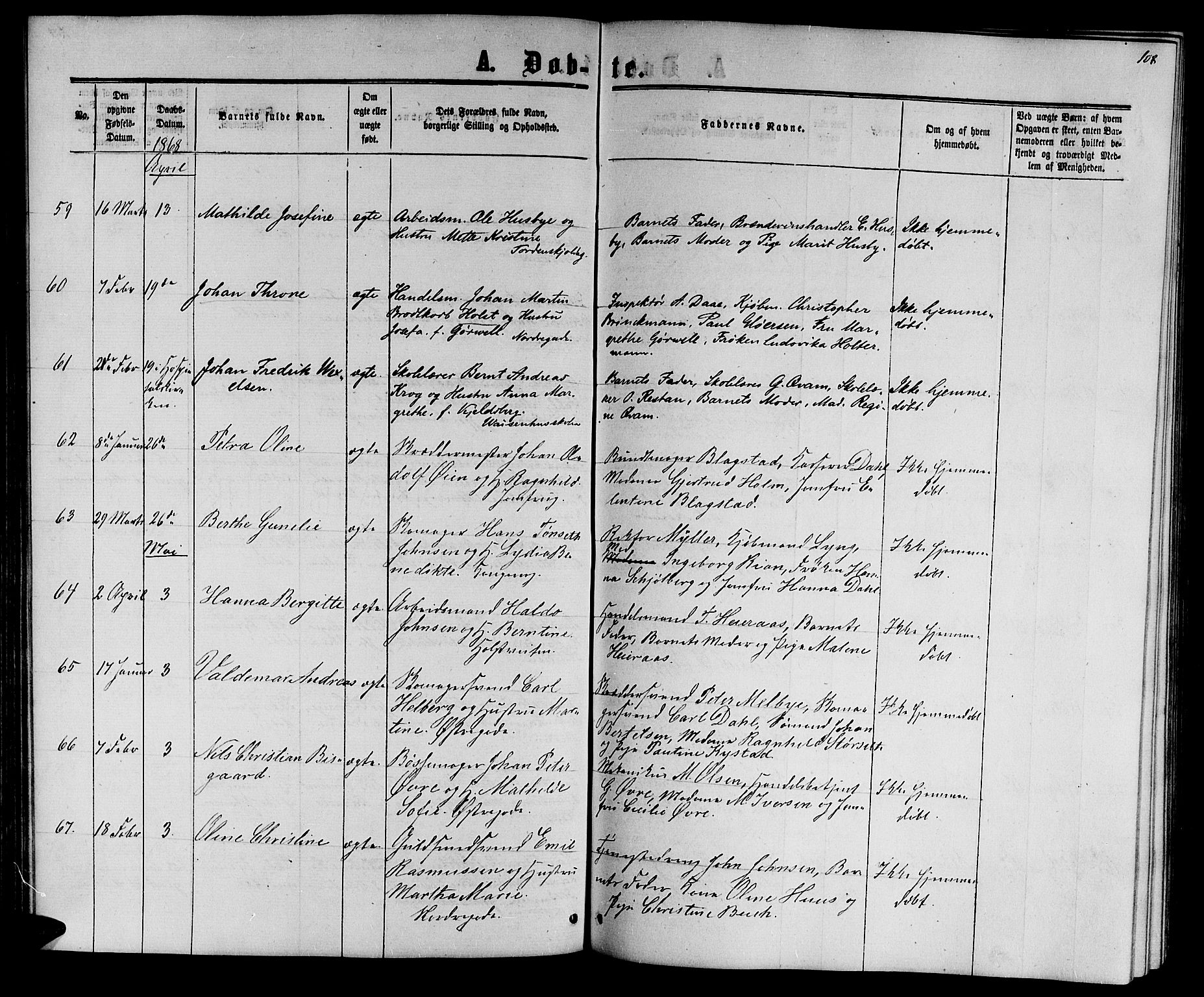 Ministerialprotokoller, klokkerbøker og fødselsregistre - Sør-Trøndelag, AV/SAT-A-1456/601/L0087: Parish register (copy) no. 601C05, 1864-1881, p. 108