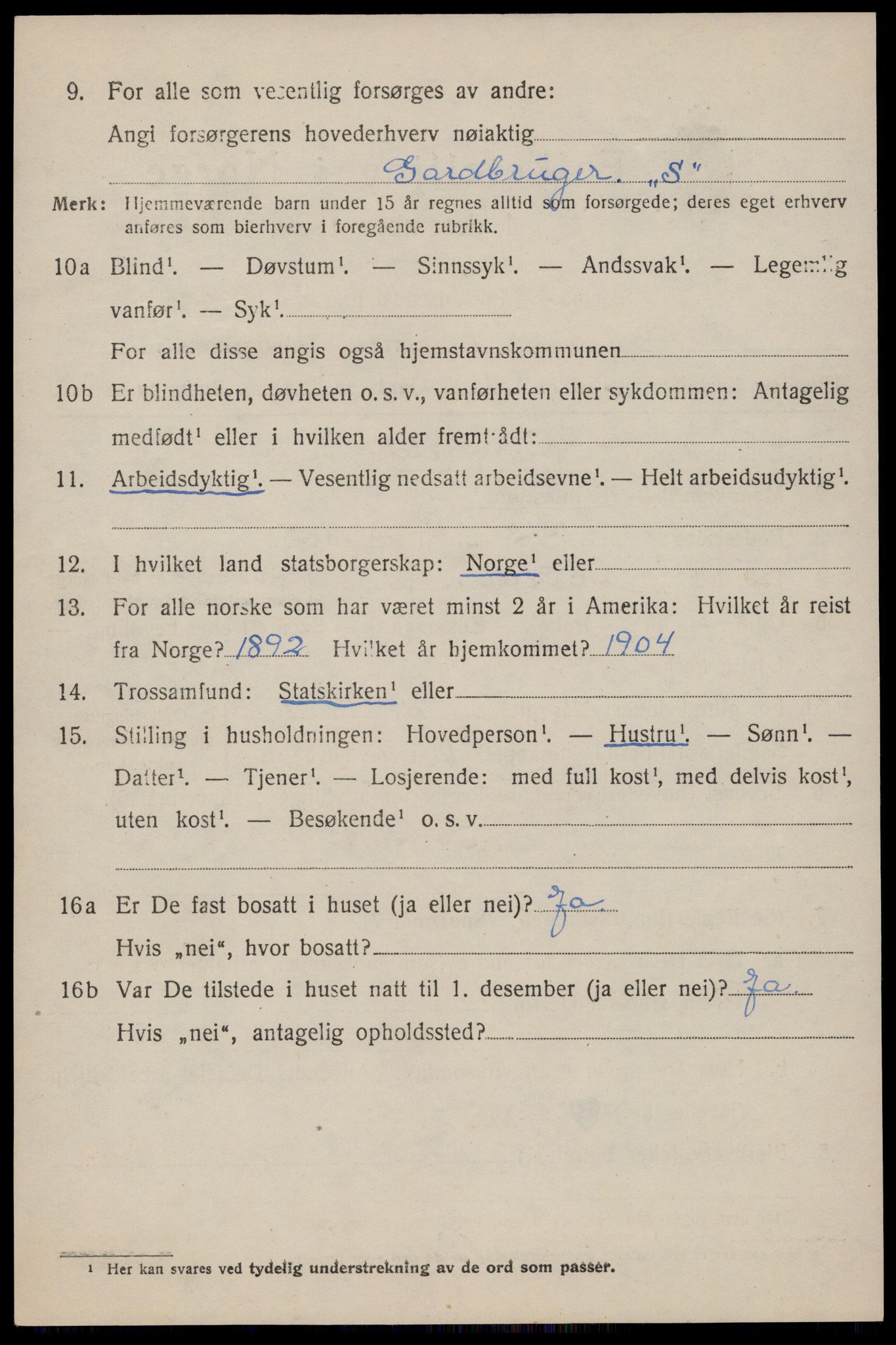 SAST, 1920 census for Håland, 1920, p. 3012