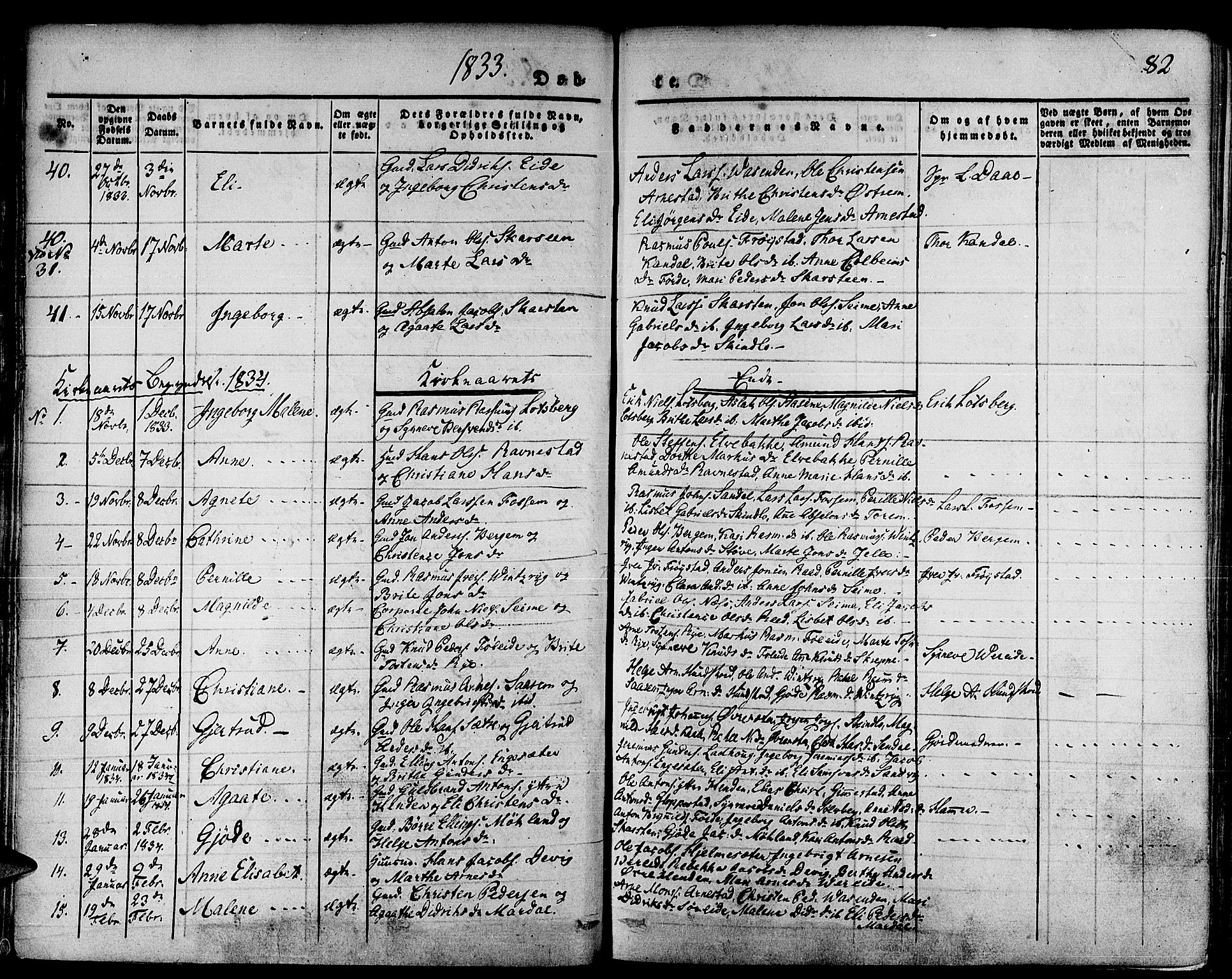Gloppen sokneprestembete, SAB/A-80101/H/Haa/Haaa/L0007: Parish register (official) no. A 7, 1827-1837, p. 82