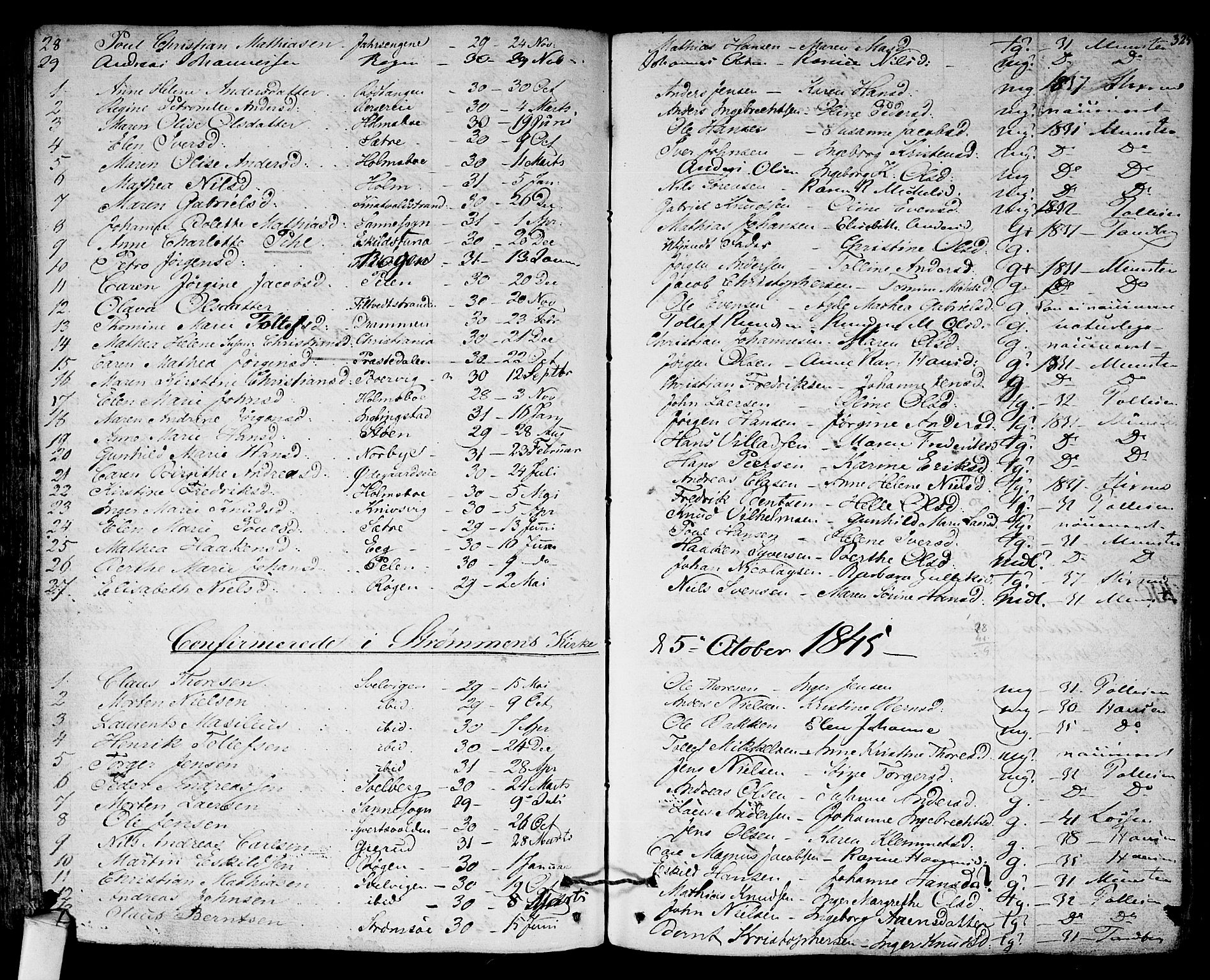Hurum kirkebøker, SAKO/A-229/F/Fa/L0010: Parish register (official) no. 10, 1827-1846, p. 325