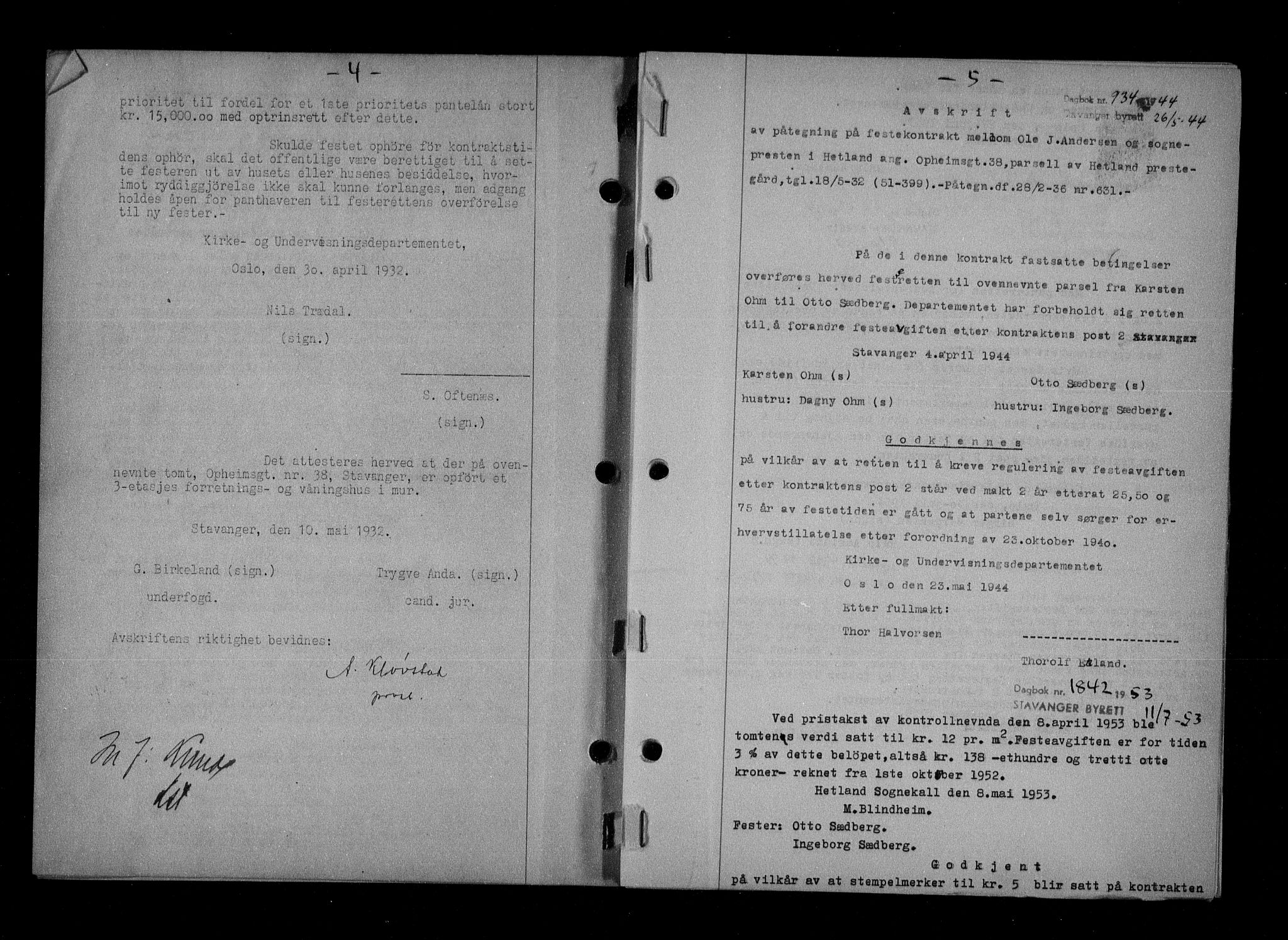 Stavanger byfogd, SAST/A-101408/001/4/41/410/410BB/L0061: Mortgage book no. 51, 1932-1932, Deed date: 18.05.1932