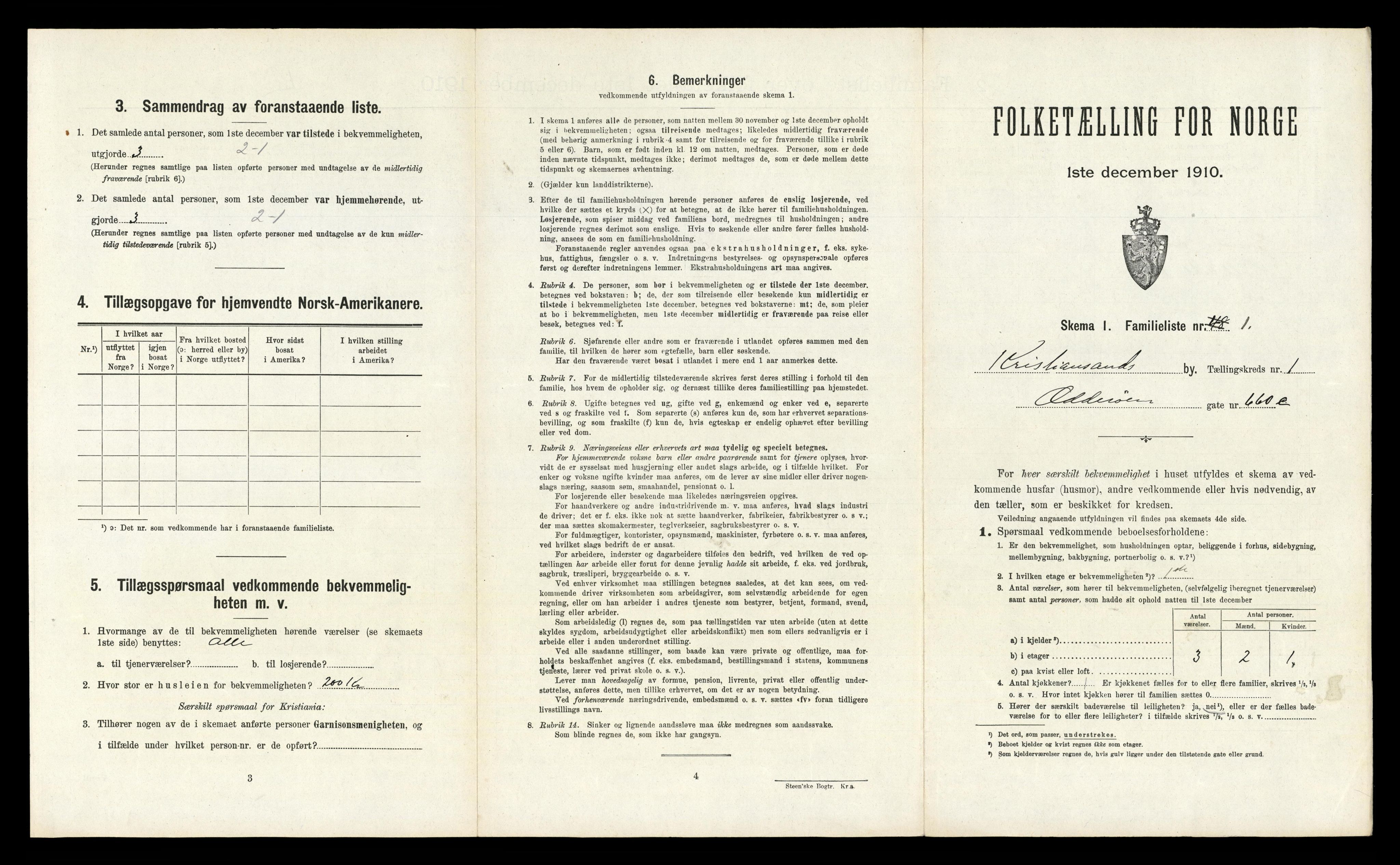 RA, 1910 census for Kristiansand, 1910, p. 344