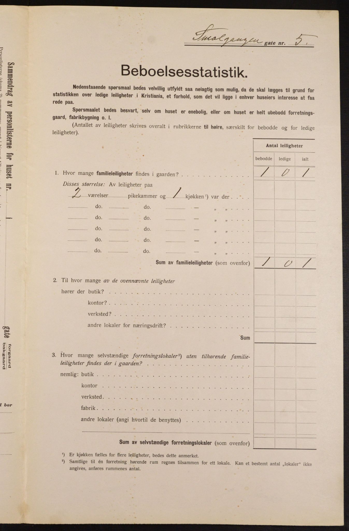 OBA, Municipal Census 1913 for Kristiania, 1913, p. 55037