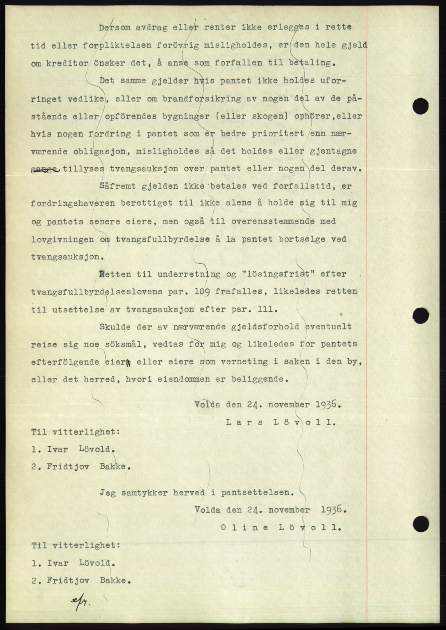 Søre Sunnmøre sorenskriveri, SAT/A-4122/1/2/2C/L0062: Mortgage book no. 56, 1936-1937, Diary no: : 1809/1936