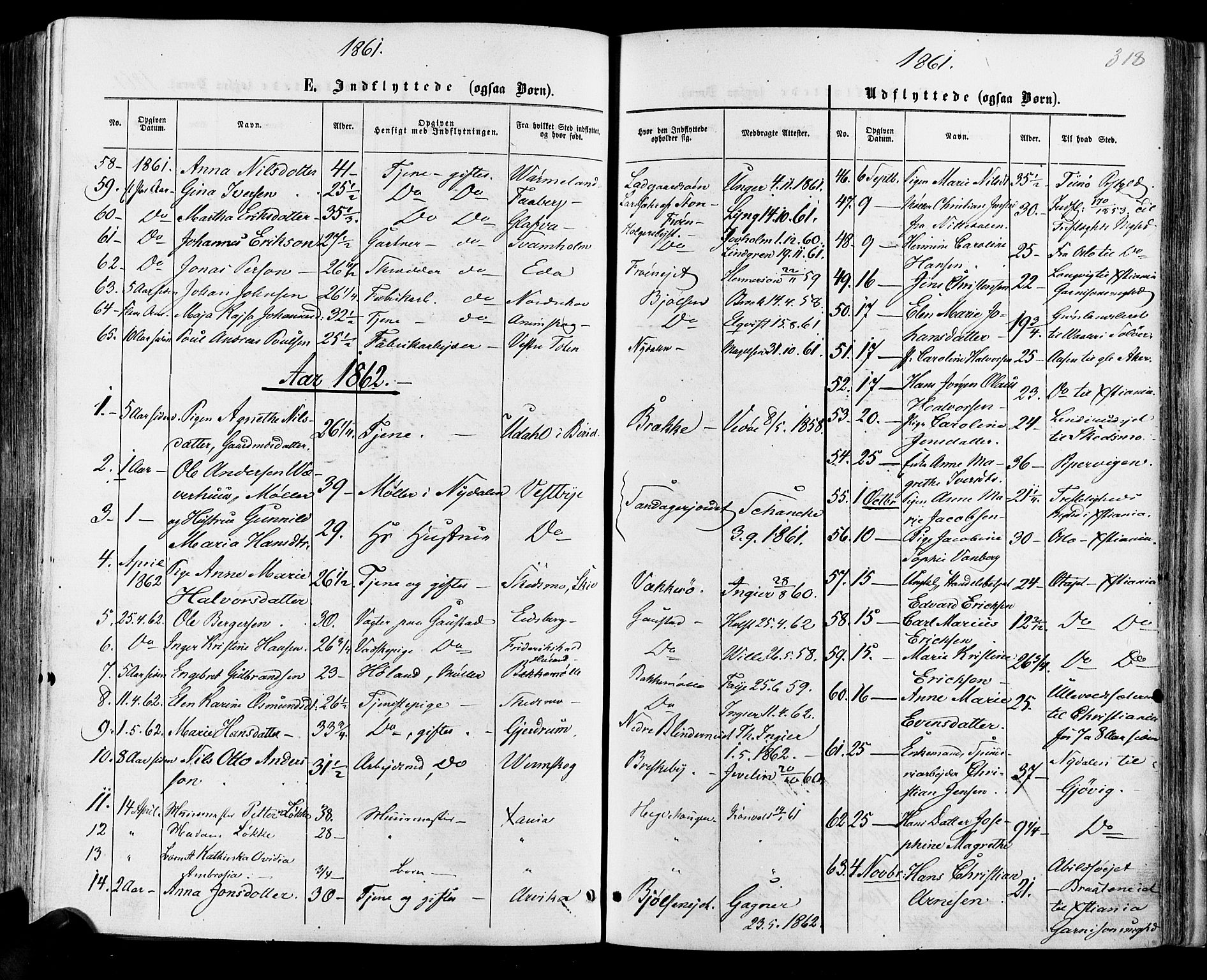 Vestre Aker prestekontor Kirkebøker, SAO/A-10025/F/Fa/L0005: Parish register (official) no. 5, 1859-1877, p. 318