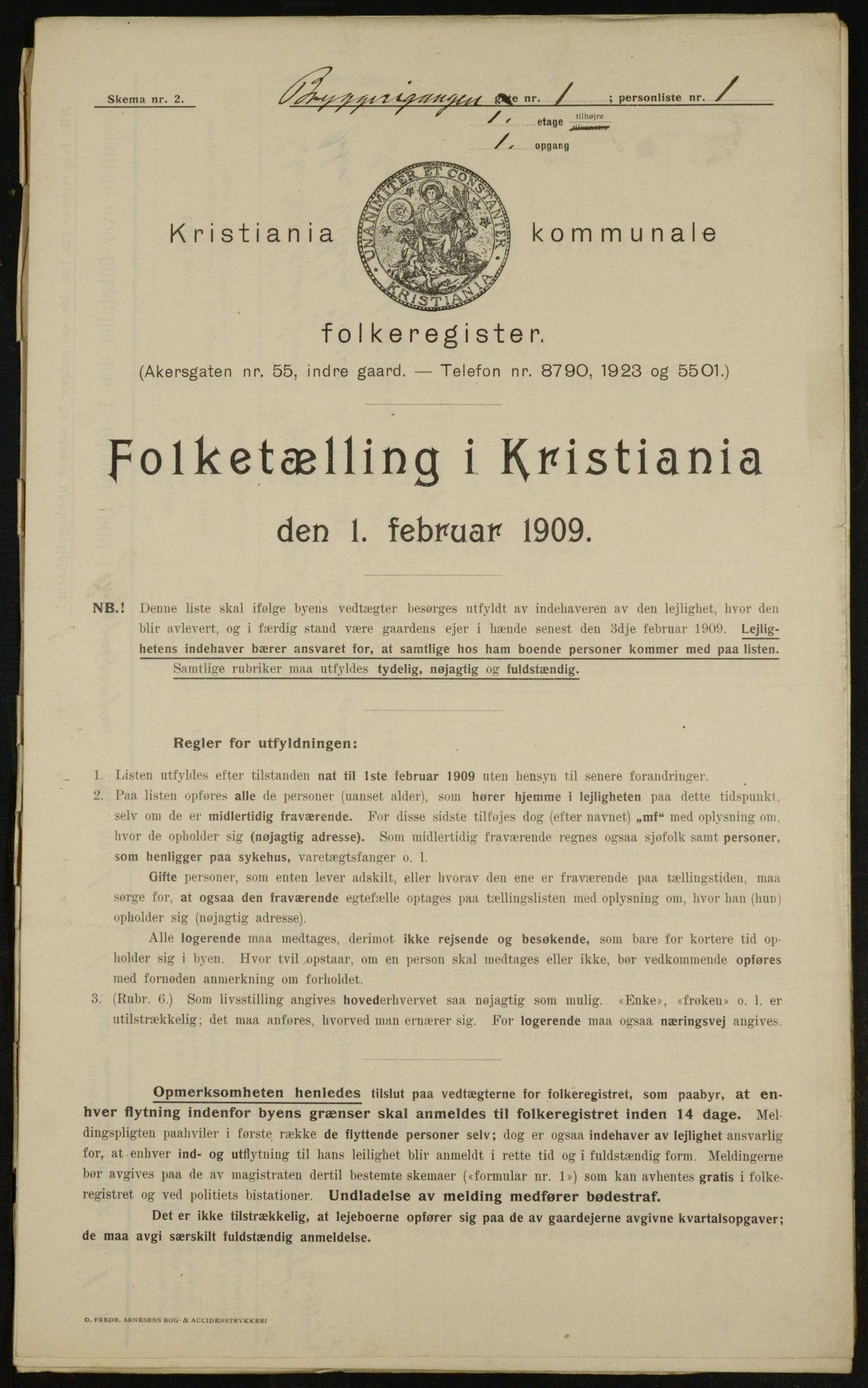 OBA, Municipal Census 1909 for Kristiania, 1909, p. 39179