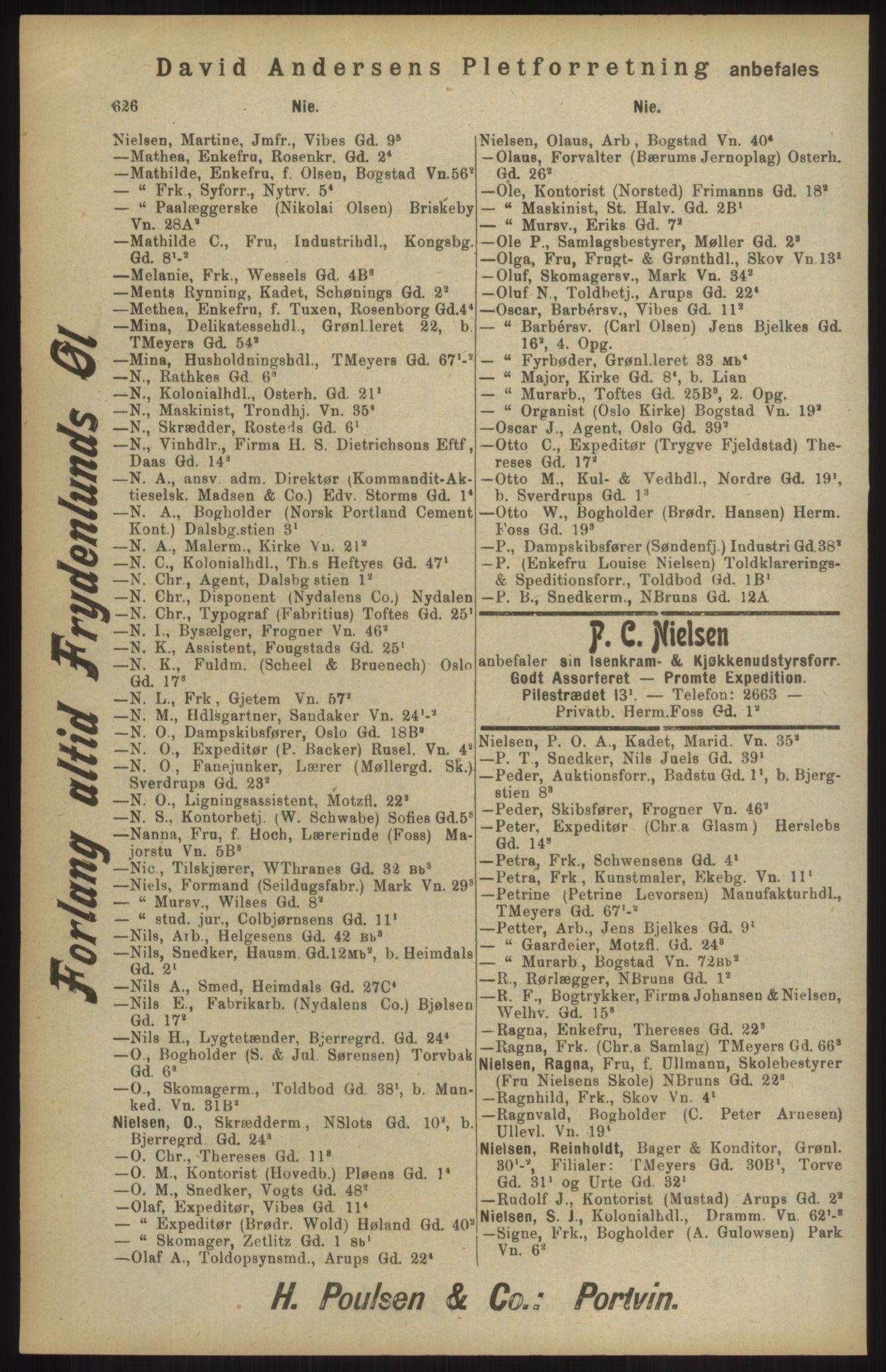 Kristiania/Oslo adressebok, PUBL/-, 1904, p. 626