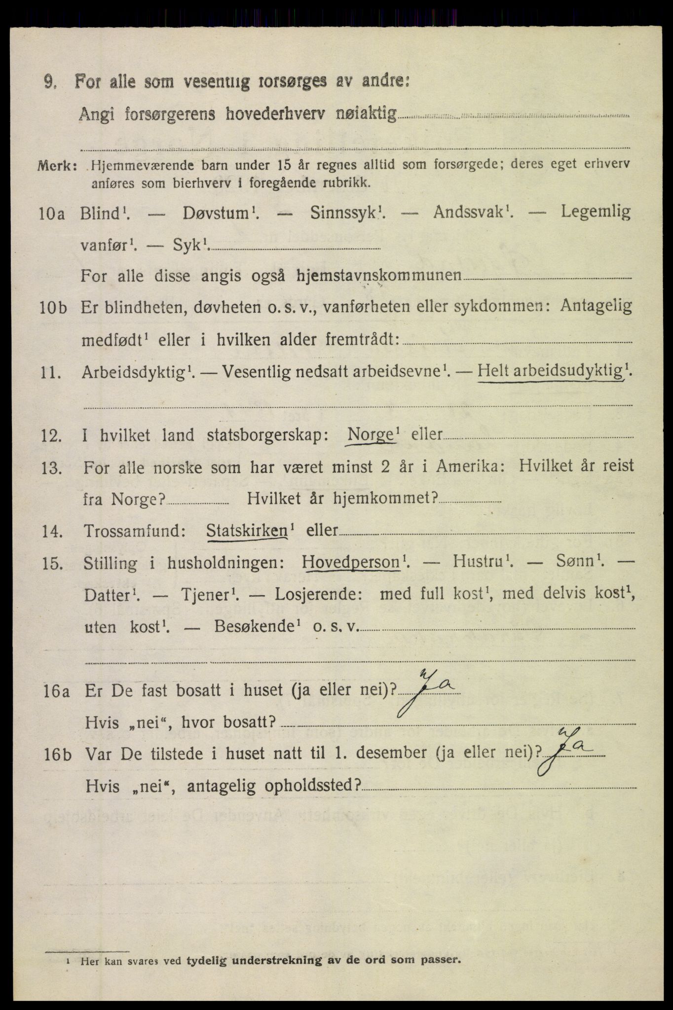 SAK, 1920 census for Øyestad, 1920, p. 2233