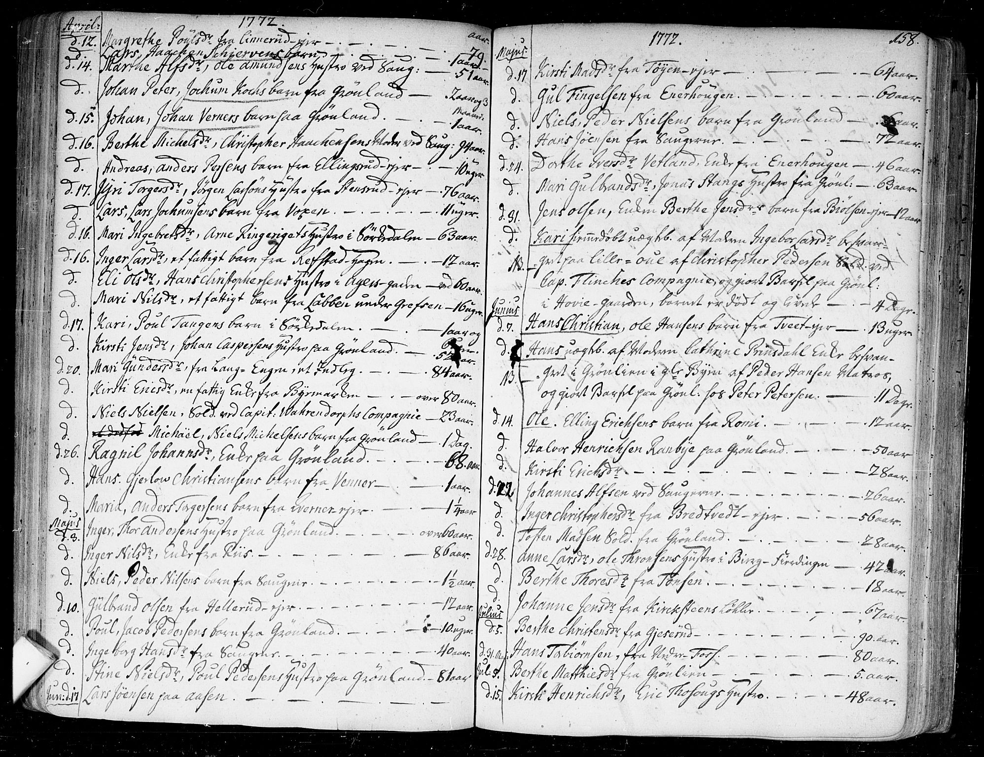 Aker prestekontor kirkebøker, AV/SAO-A-10861/F/L0009: Parish register (official) no. 9, 1765-1785, p. 158