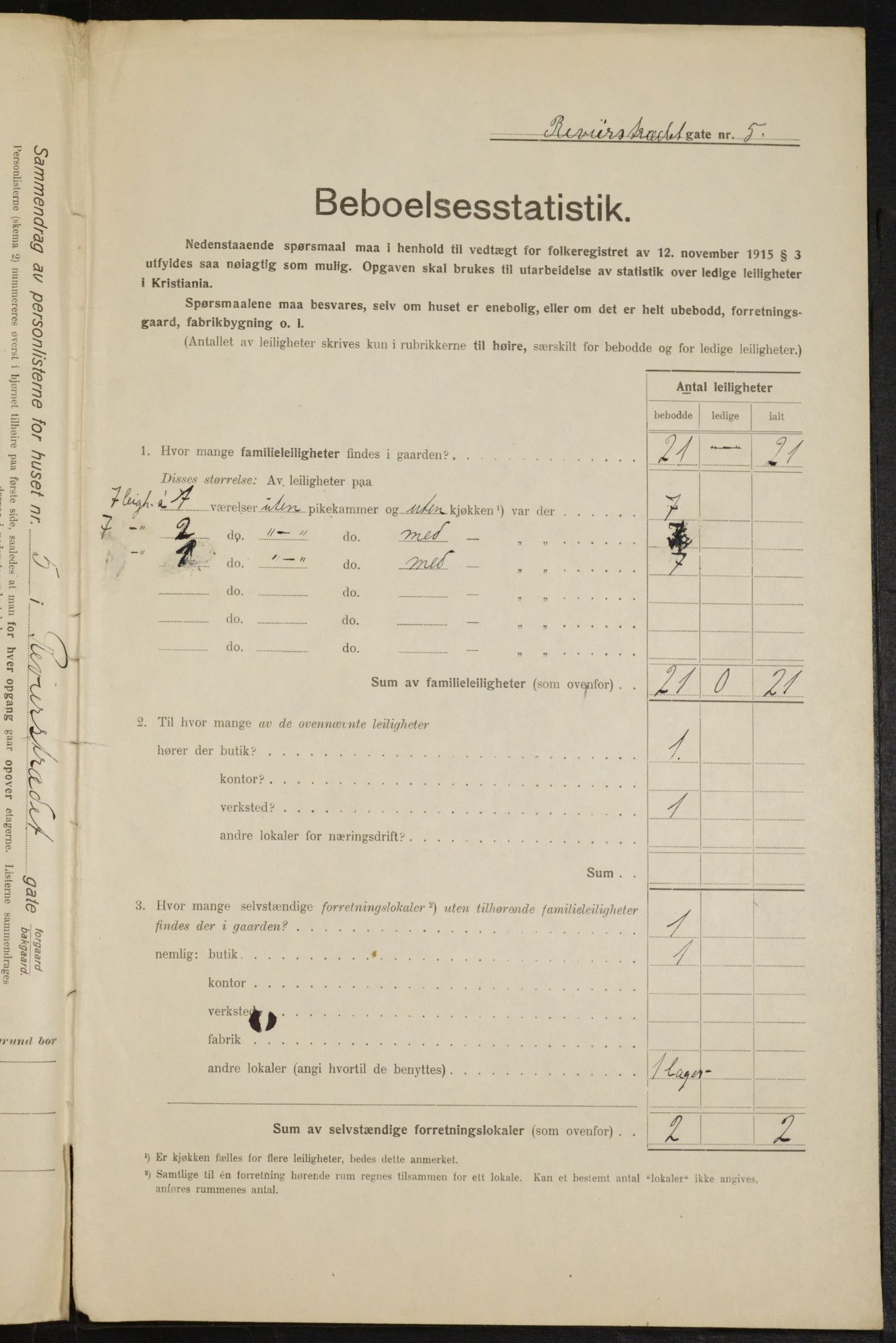 OBA, Municipal Census 1916 for Kristiania, 1916, p. 85038