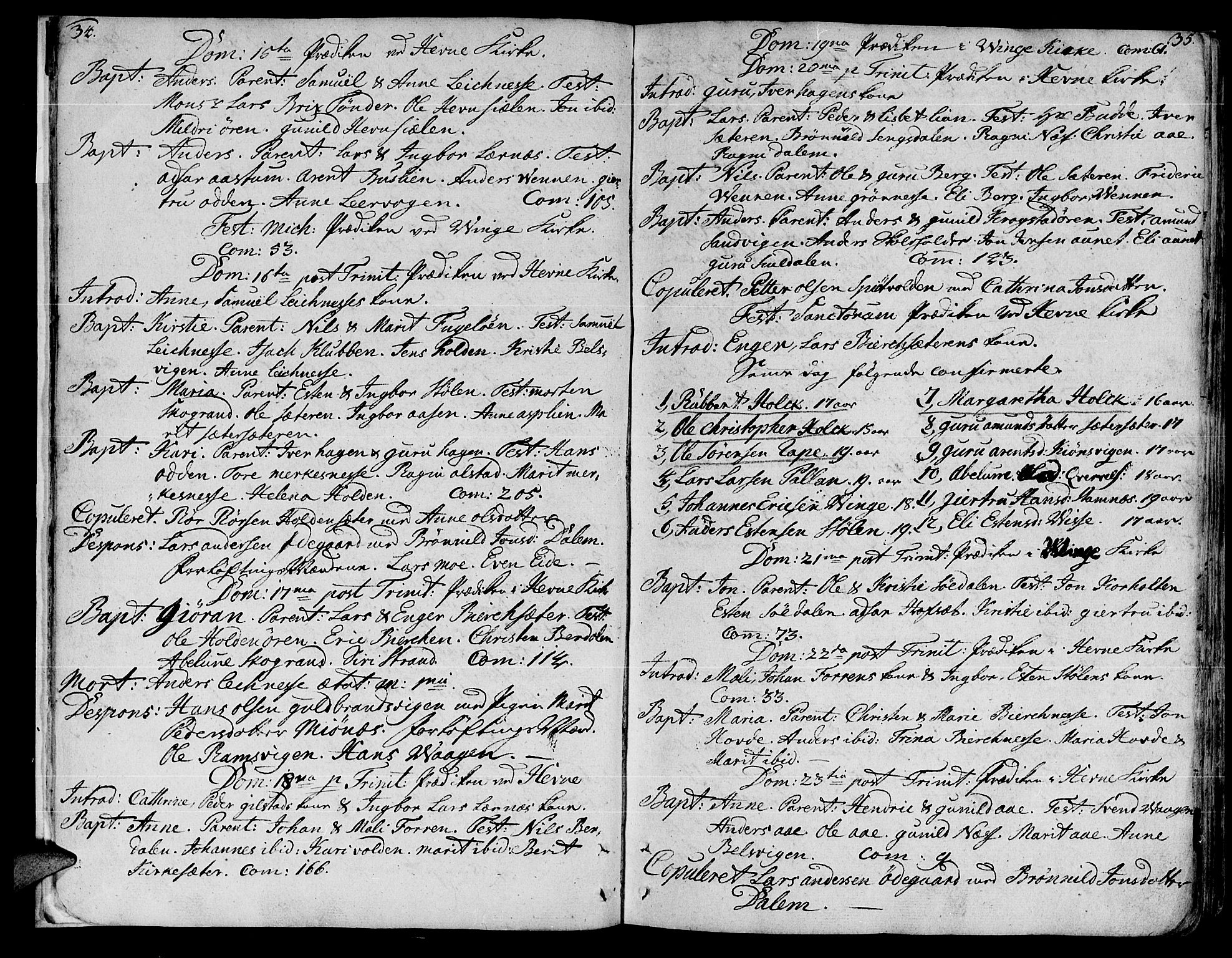 Ministerialprotokoller, klokkerbøker og fødselsregistre - Sør-Trøndelag, SAT/A-1456/630/L0489: Parish register (official) no. 630A02, 1757-1794, p. 34-35