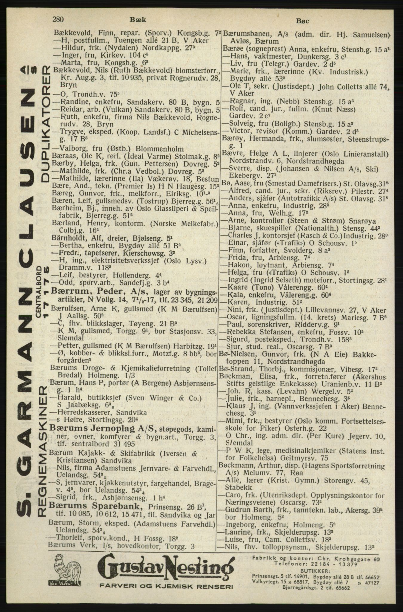 Kristiania/Oslo adressebok, PUBL/-, 1940, p. 298
