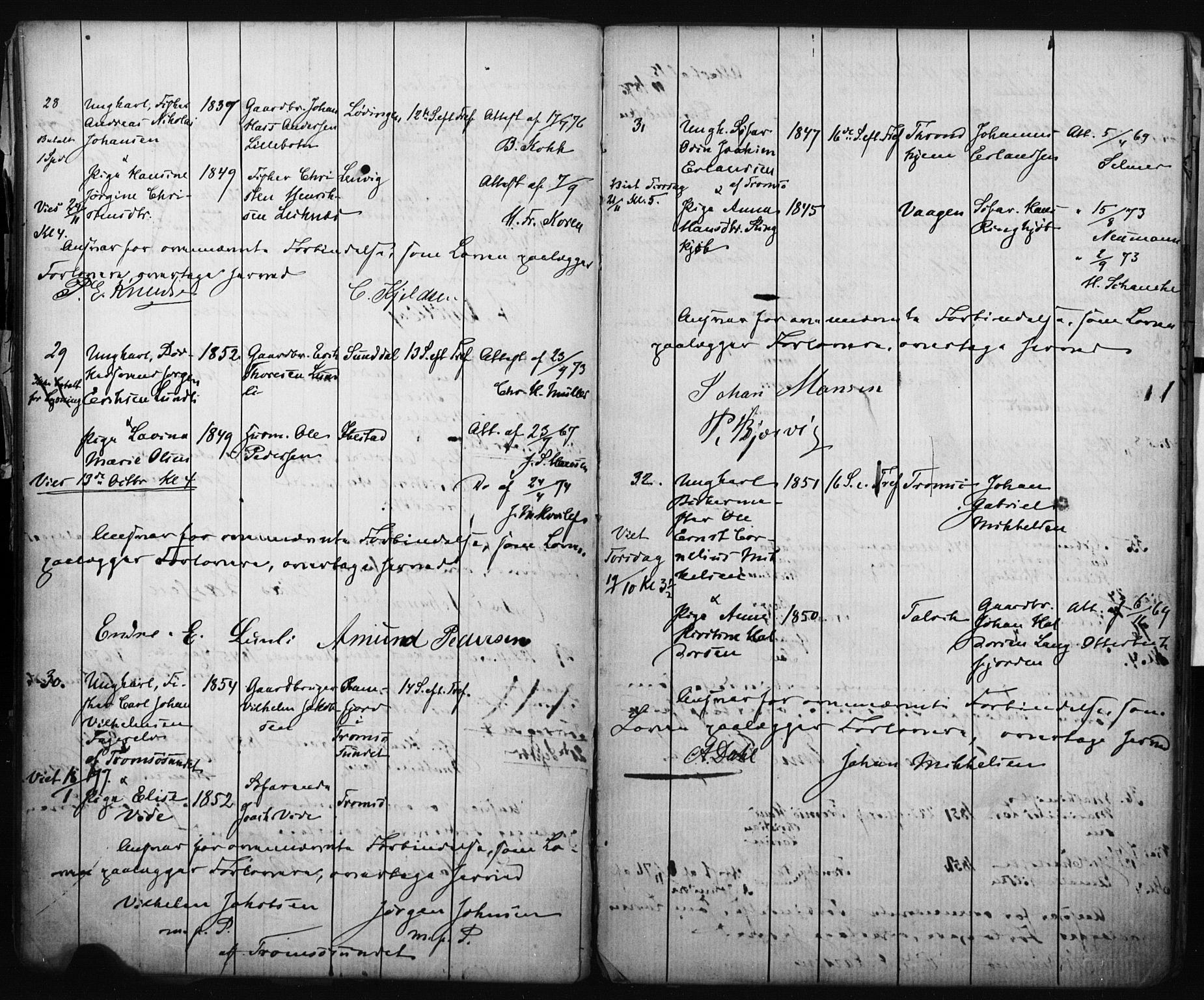 Tromsø sokneprestkontor/stiftsprosti/domprosti, AV/SATØ-S-1343/H/Hc/L0098: Banns register no. 98, 1872-1883