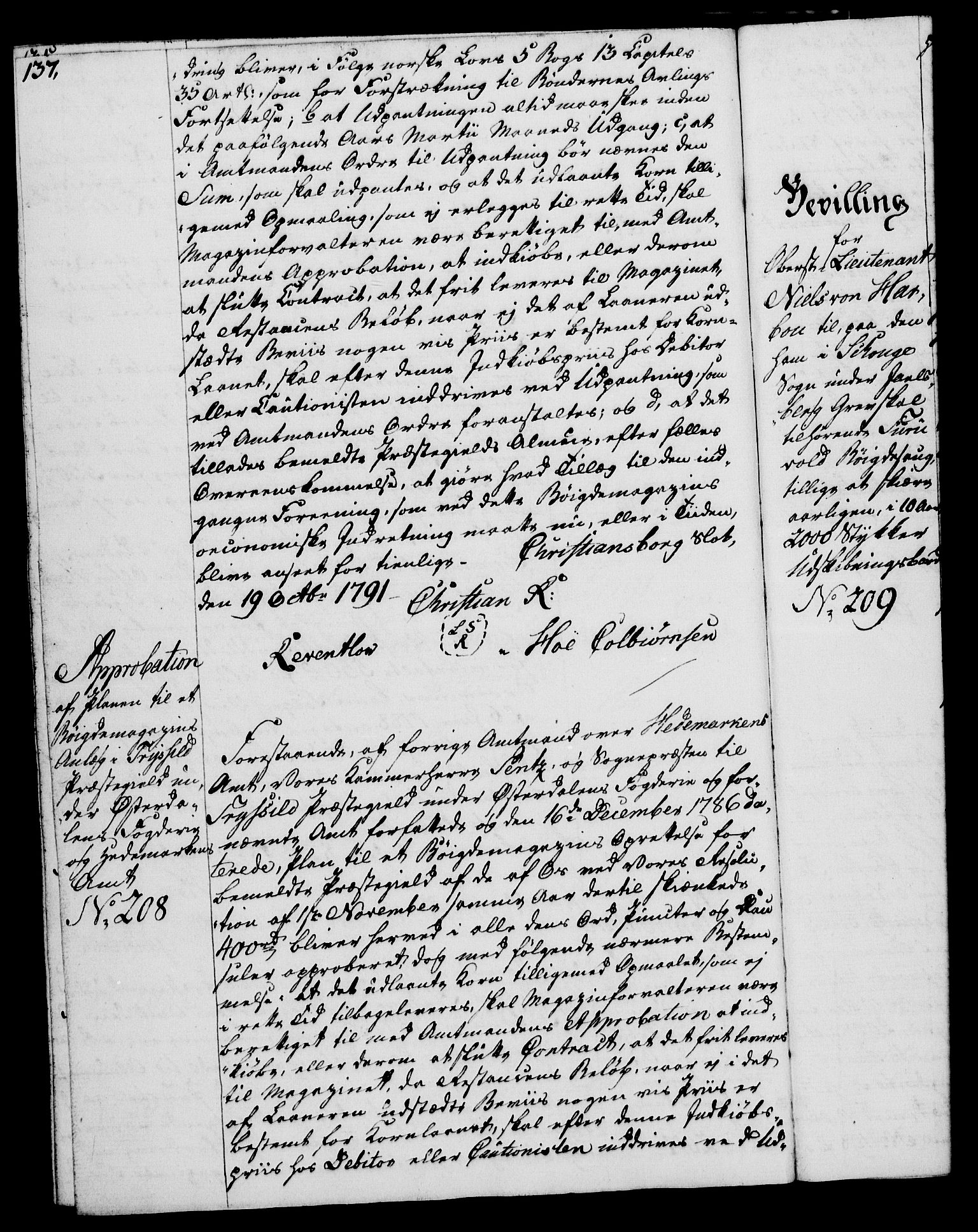Rentekammeret, Kammerkanselliet, RA/EA-3111/G/Gg/Gga/L0015: Norsk ekspedisjonsprotokoll med register (merket RK 53.15), 1790-1791, p. 137