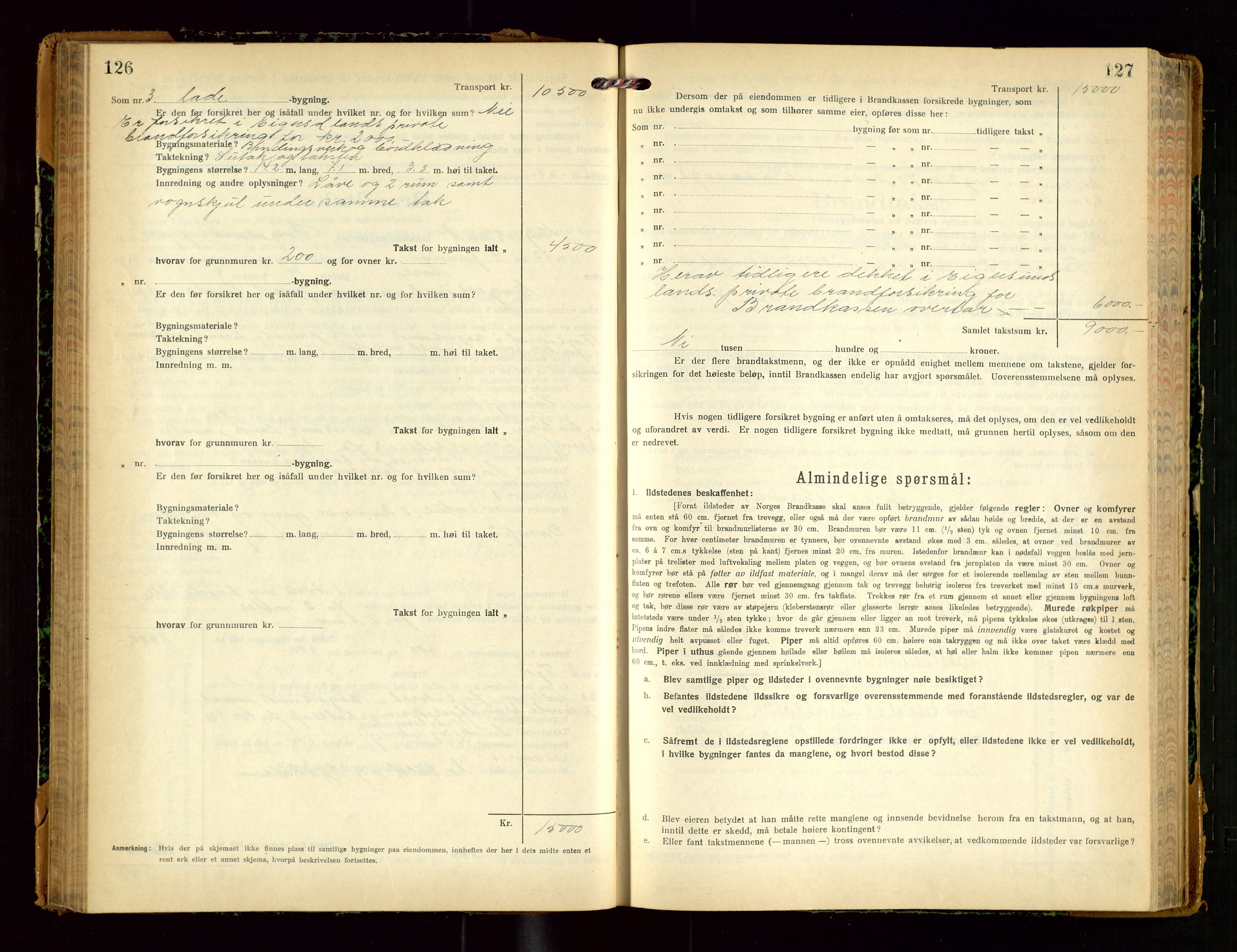 Eigersund lensmannskontor, AV/SAST-A-100171/Gob/L0004: "Branntakstprotokoll", 1921-1925, p. 126-127