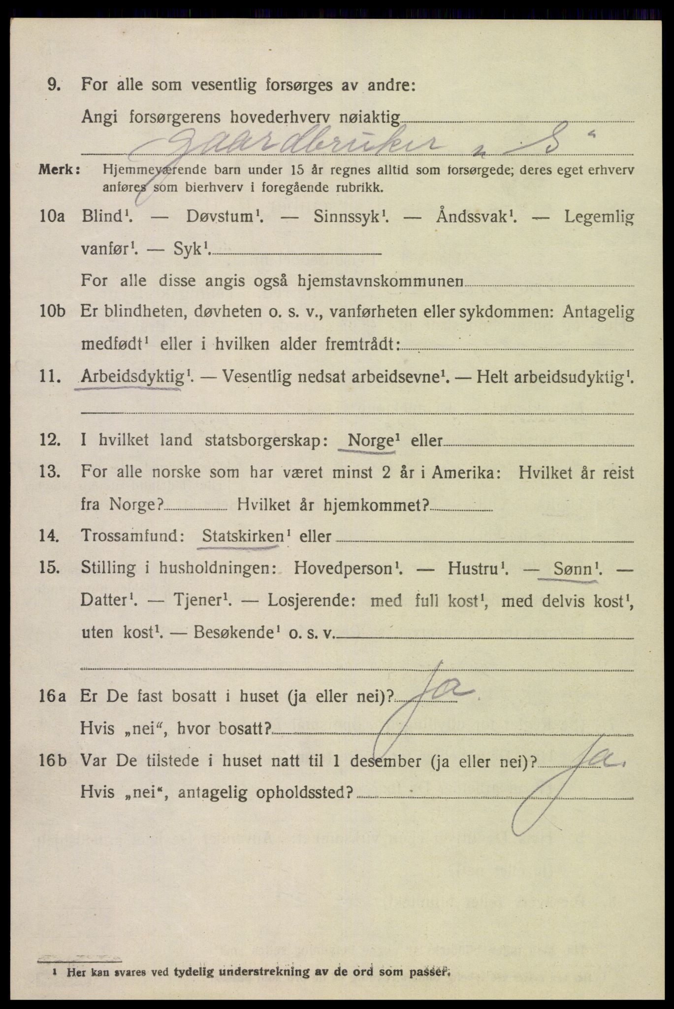 SAK, 1920 census for Kvinesdal, 1920, p. 1836