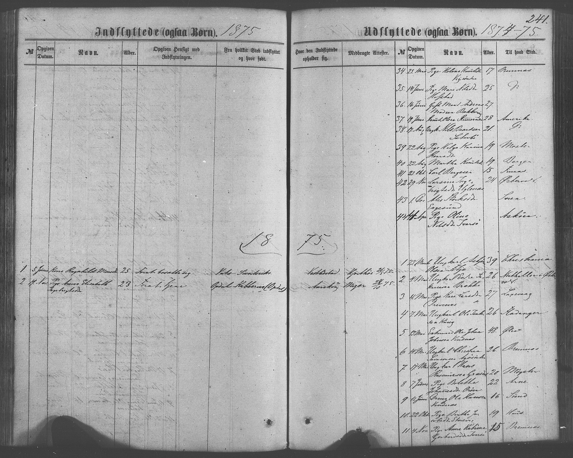 Fitjar sokneprestembete, SAB/A-99926: Parish register (official) no. A 1, 1862-1881, p. 241