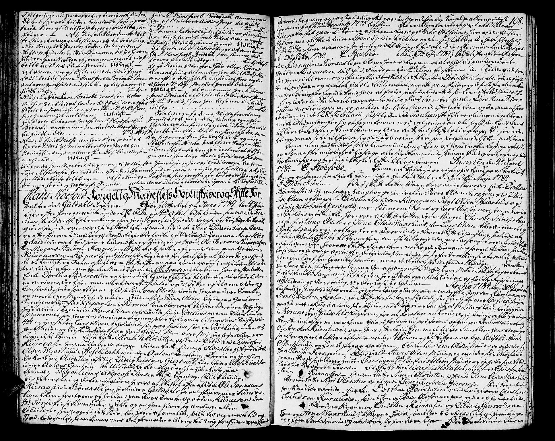 Gauldal sorenskriveri, SAT/A-0014/1/3/3A/L0007: Skifteprotokoll, 1782-1786, p. 197b-198a