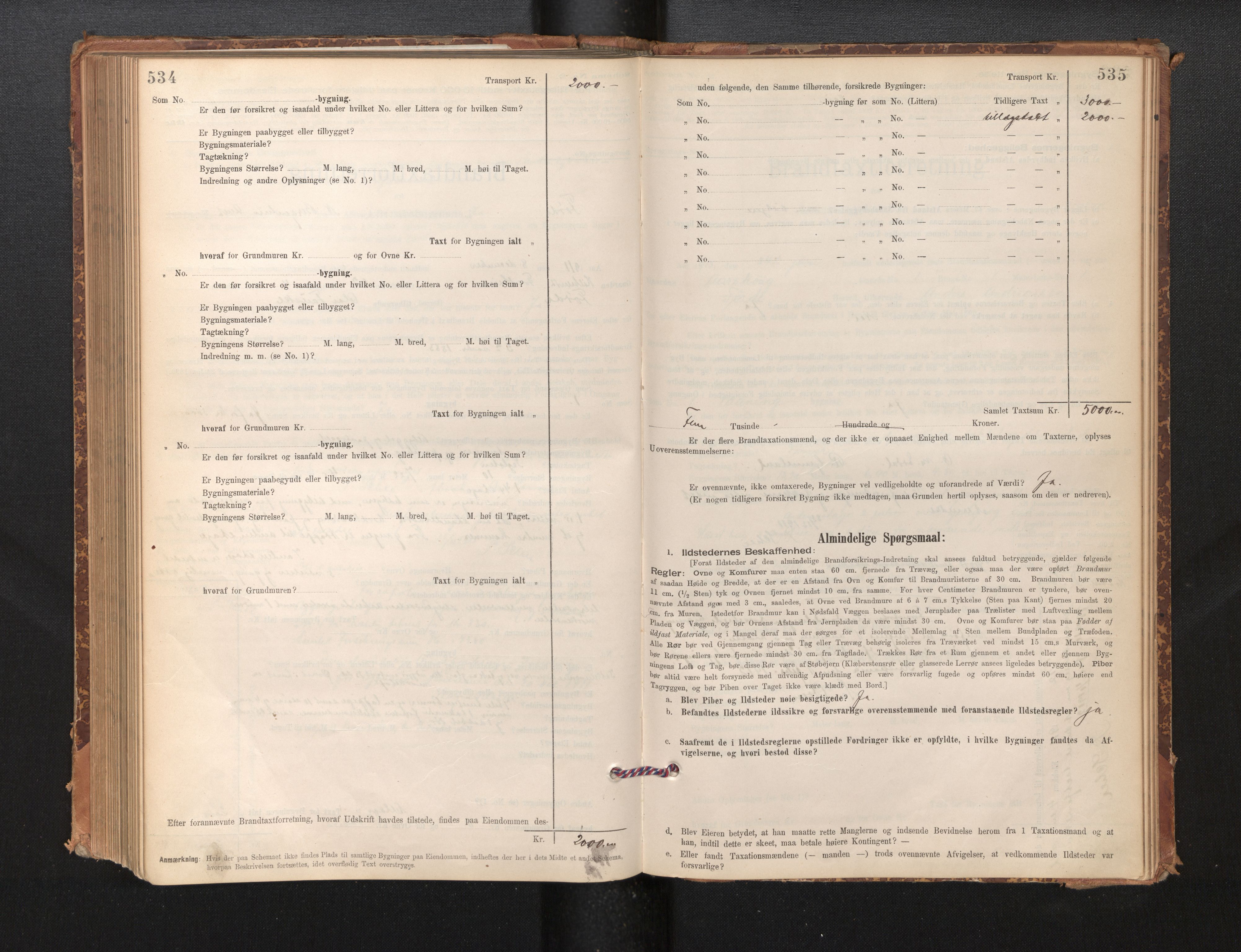 Lensmannen i Førde, AV/SAB-A-27401/0012/L0008: Branntakstprotokoll, skjematakst, 1895-1922, p. 534-535