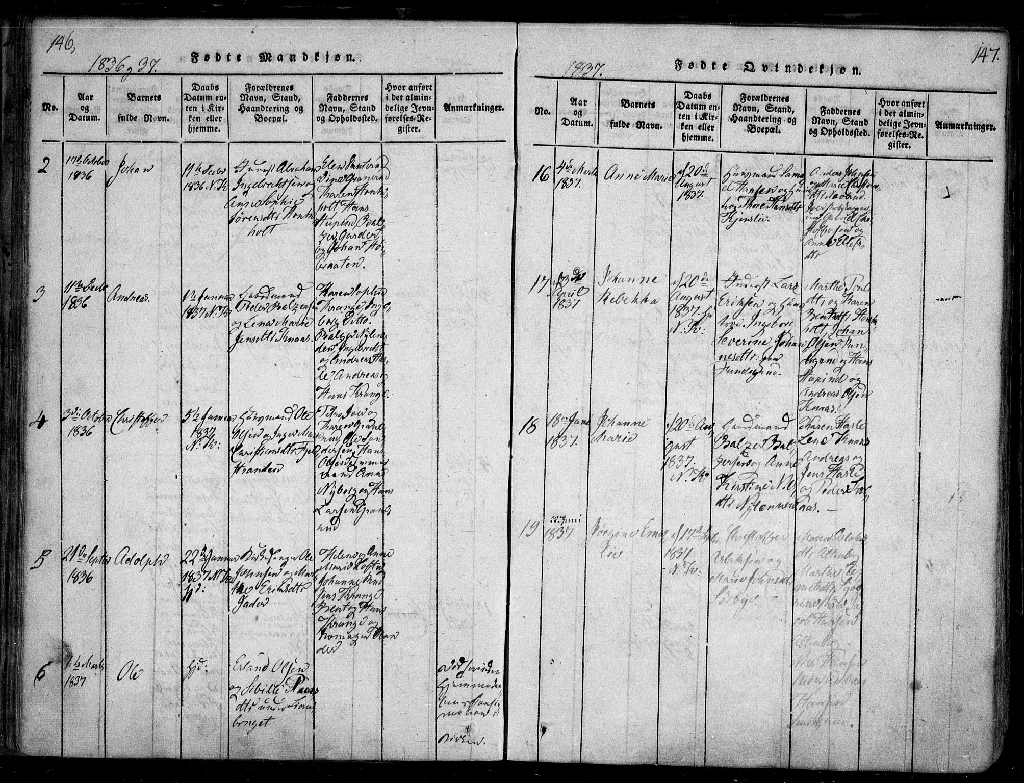 Nesodden prestekontor Kirkebøker, SAO/A-10013/F/Fa/L0006: Parish register (official) no. I 6, 1814-1847, p. 146-147