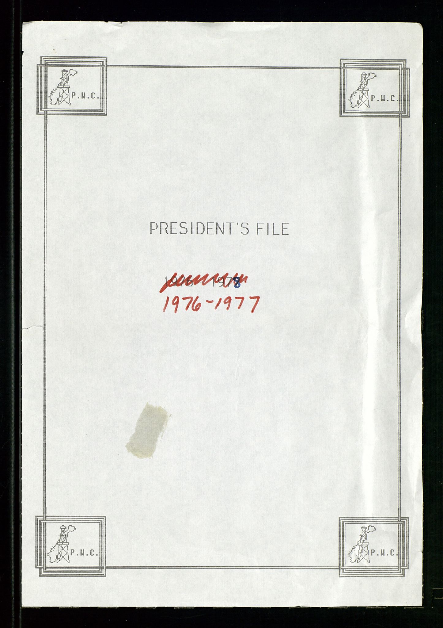 PA 1547 - Petroleum Wives Club, AV/SAST-A-101974/D/Da/L0001: President's file, 1975-1980