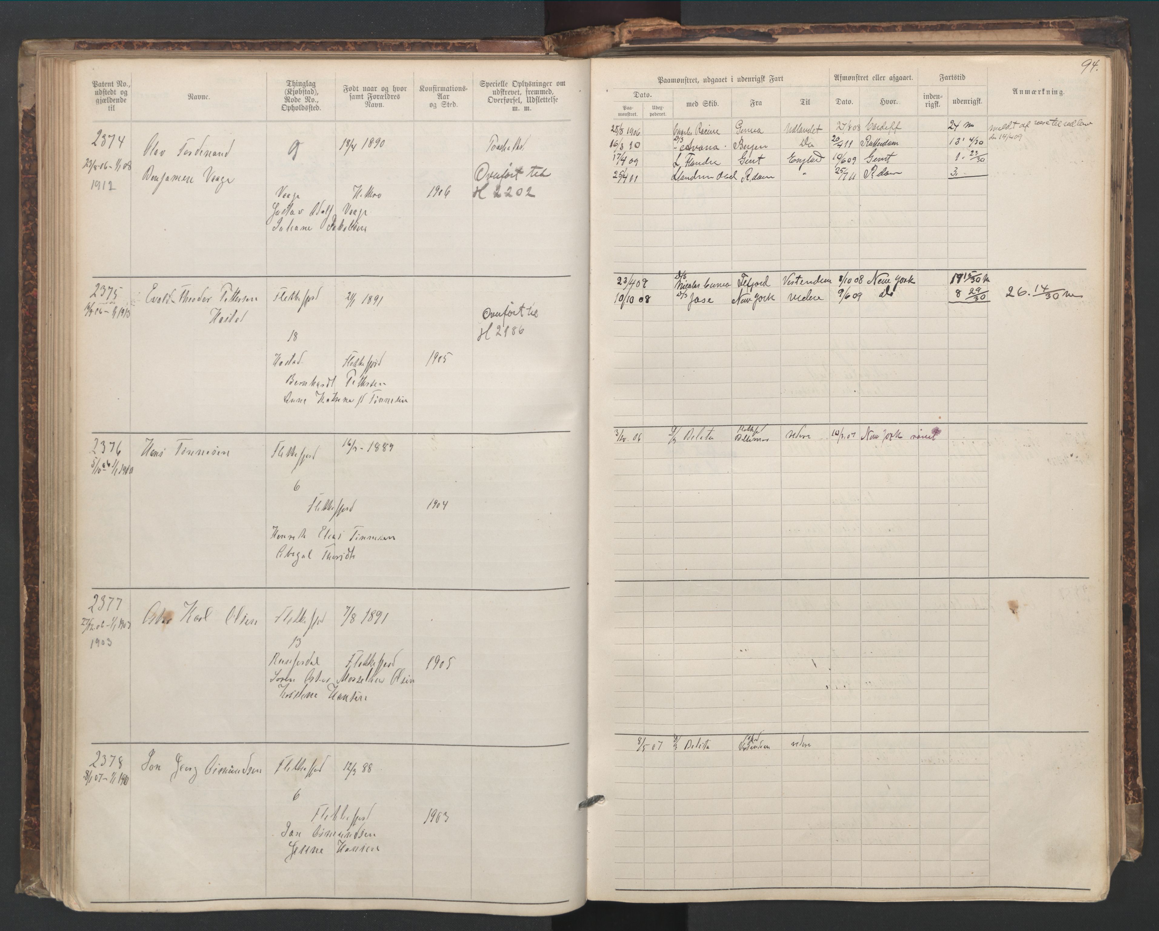 Flekkefjord mønstringskrets, AV/SAK-2031-0018/F/Fa/L0006: Annotasjonsrulle nr 1916-2964 med register, Æ-3, 1891-1948, p. 124