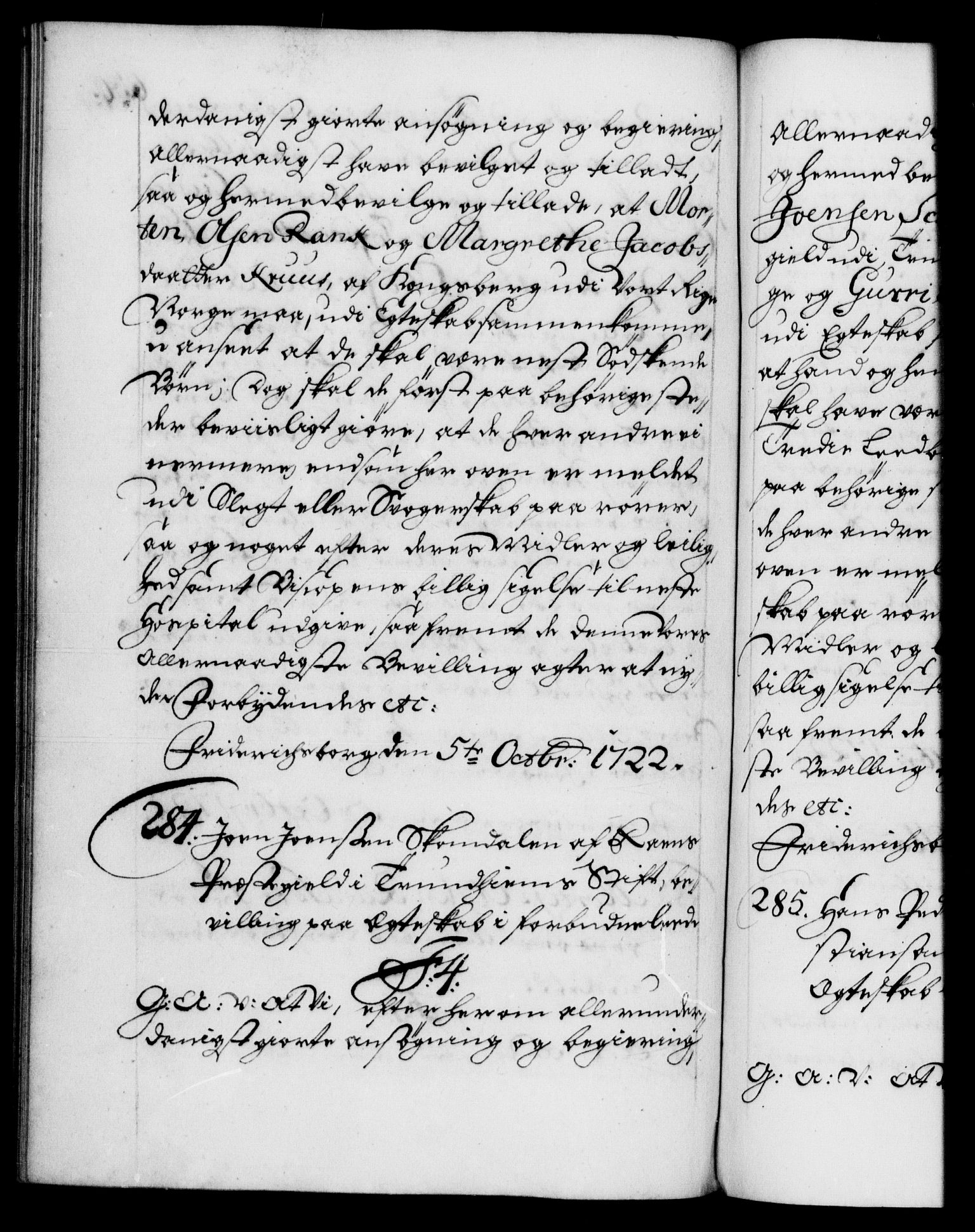 Danske Kanselli 1572-1799, AV/RA-EA-3023/F/Fc/Fca/Fcaa/L0023: Norske registre, 1720-1722, p. 630b