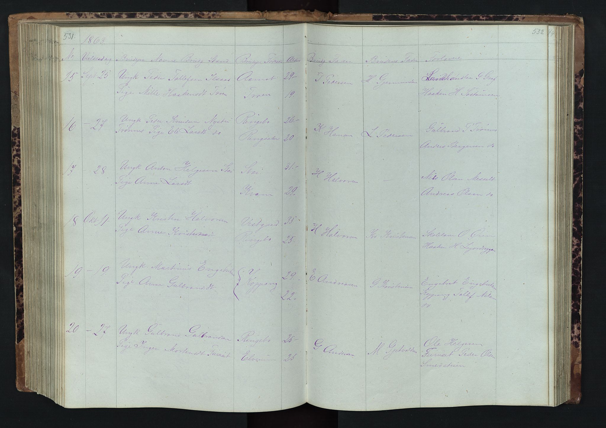 Stor-Elvdal prestekontor, SAH/PREST-052/H/Ha/Hab/L0001: Parish register (copy) no. 1 /1, 1860-1894, p. 531-532