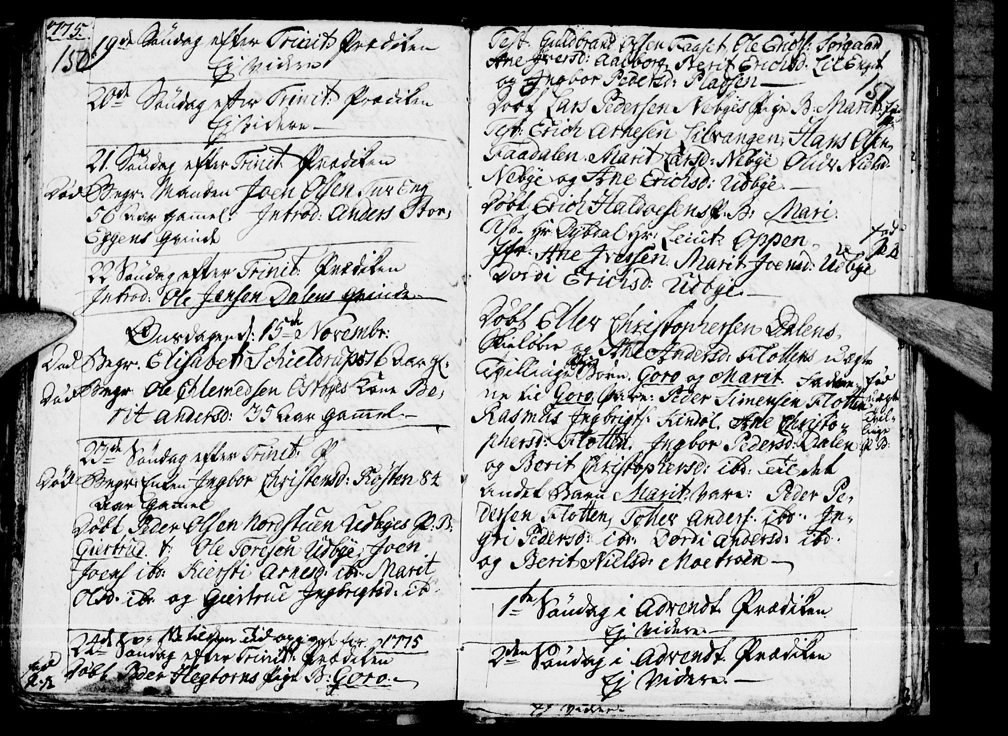 Tynset prestekontor, SAH/PREST-058/H/Ha/Haa/L0008: Parish register (official) no. 8, 1767-1778, p. 150-151