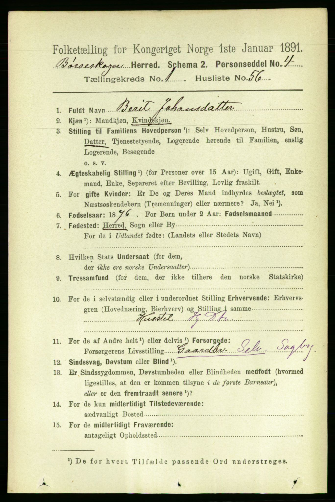 RA, 1891 census for 1657 Børseskogn, 1891, p. 467