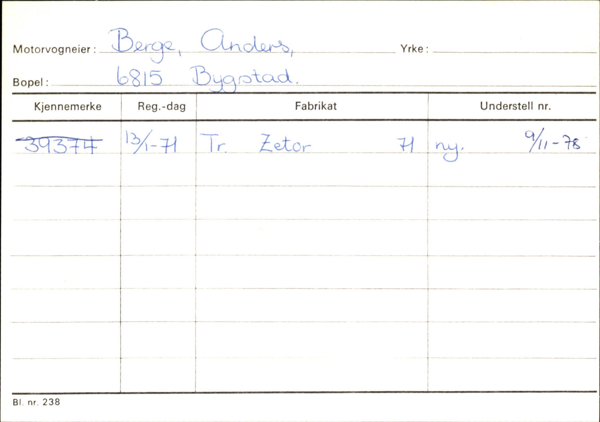 Statens vegvesen, Sogn og Fjordane vegkontor, AV/SAB-A-5301/4/F/L0133: Eigarregister Bremanger A-Å. Gaular A-H, 1945-1975, p. 2309