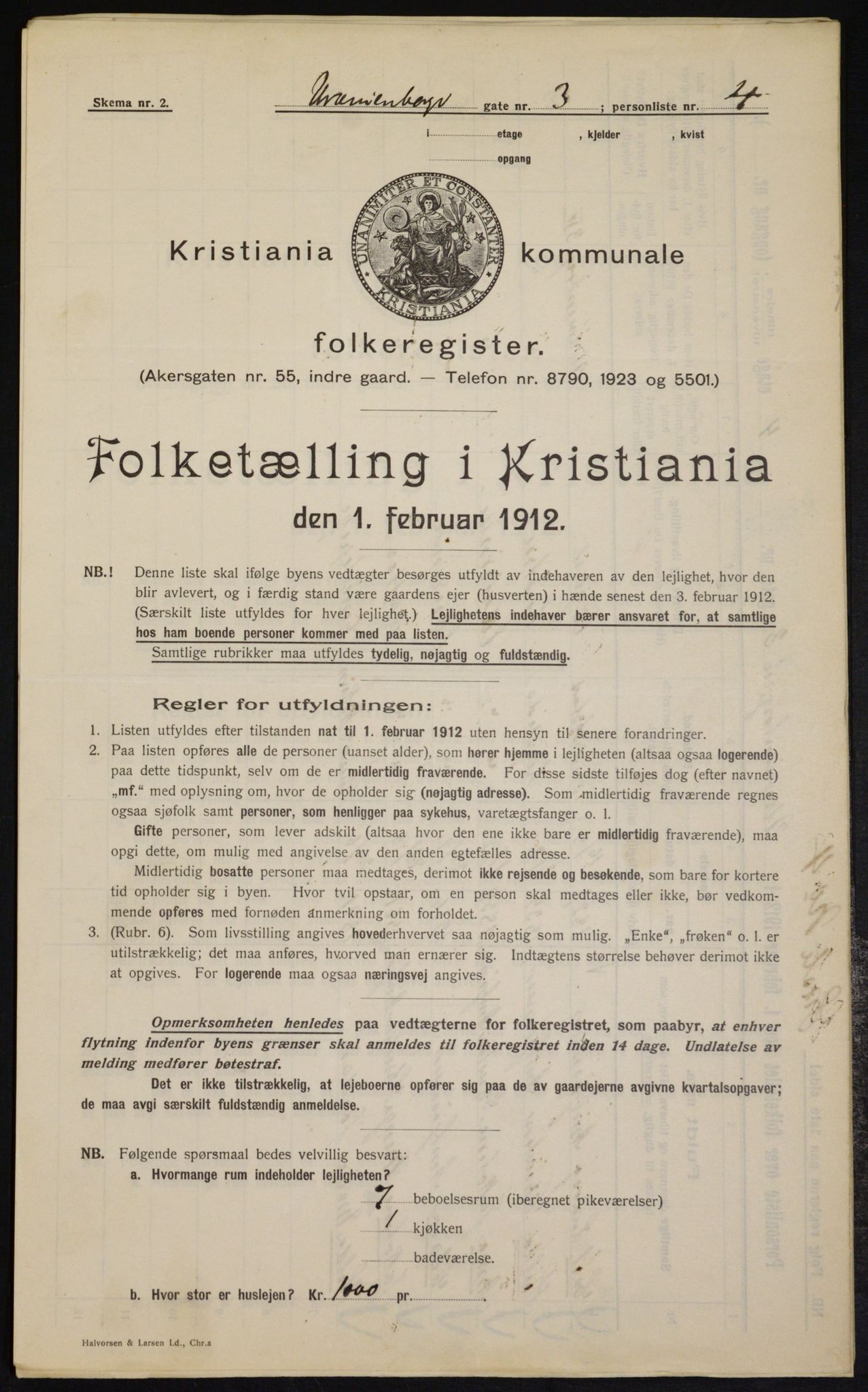 OBA, Municipal Census 1912 for Kristiania, 1912, p. 120355