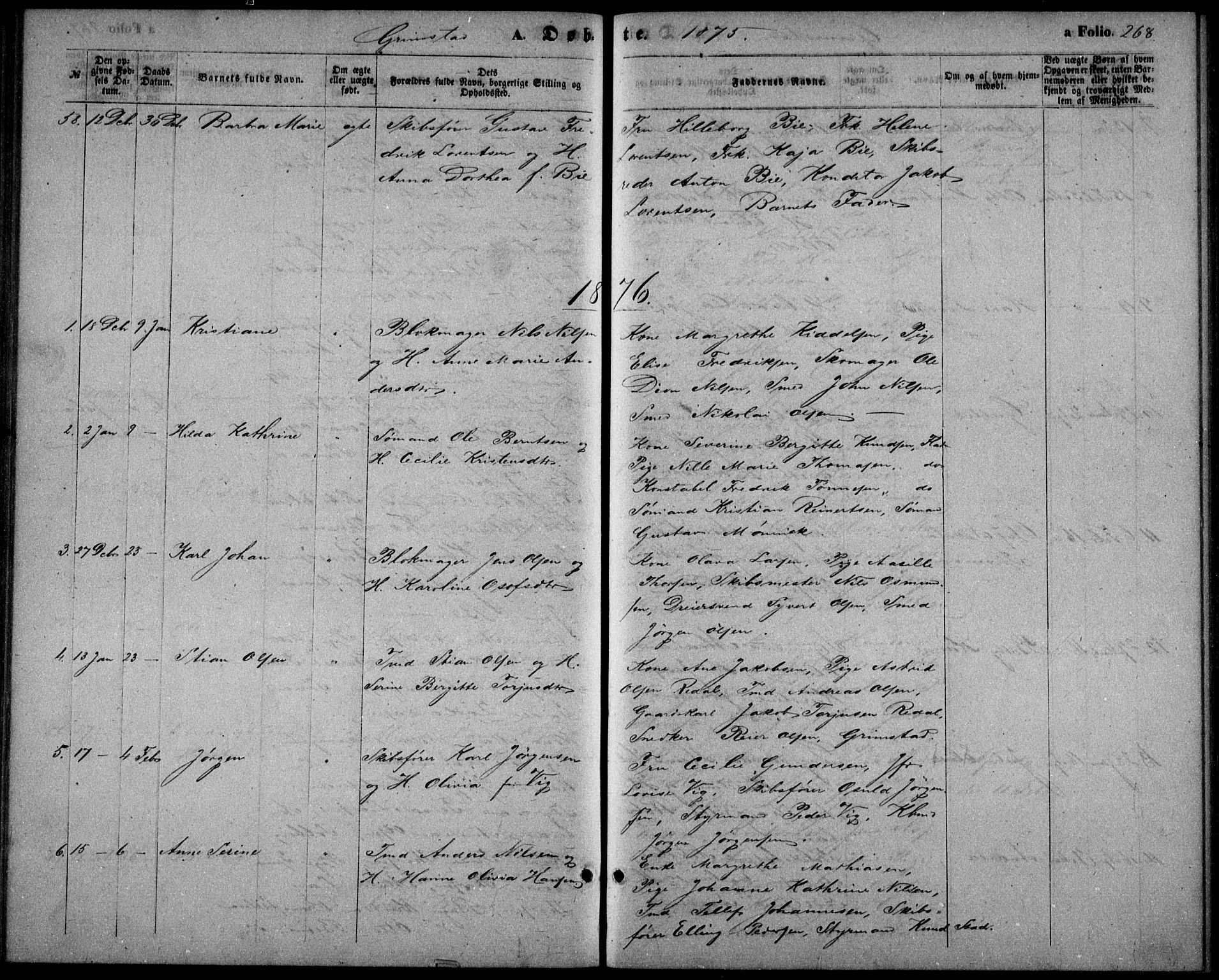 Fjære sokneprestkontor, AV/SAK-1111-0011/F/Fb/L0009: Parish register (copy) no. B 9, 1867-1870, p. 268