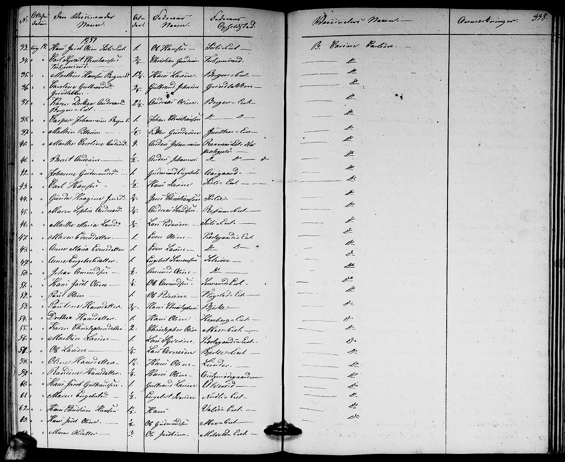 Sørum prestekontor Kirkebøker, AV/SAO-A-10303/G/Ga/L0003: Parish register (copy) no. I 3, 1846-1863, p. 338