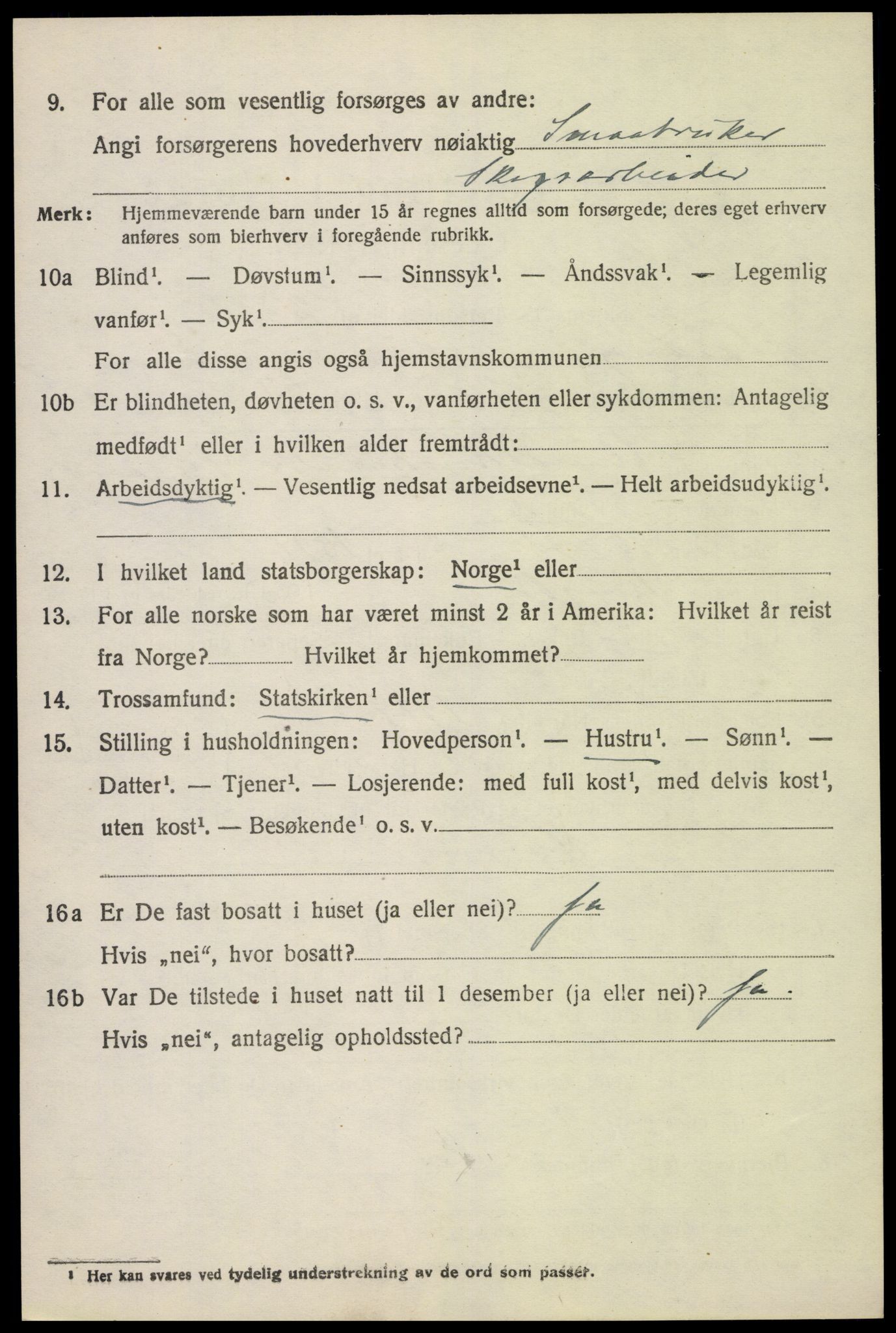 SAH, 1920 census for Fåberg, 1920, p. 9527