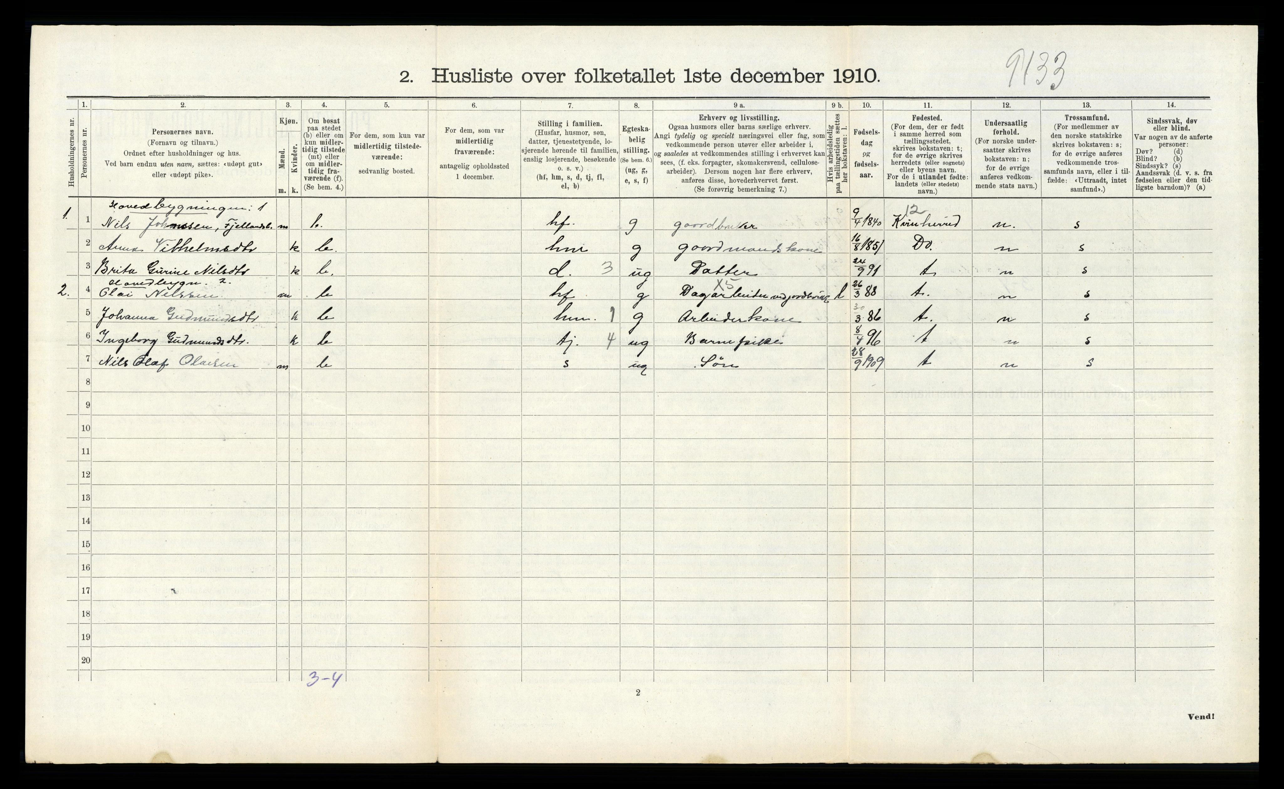 RA, 1910 census for Skånevik, 1910, p. 268