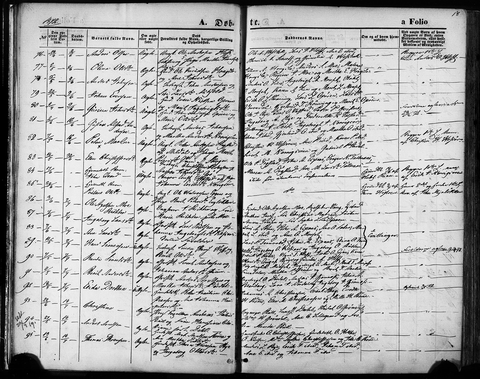 Ministerialprotokoller, klokkerbøker og fødselsregistre - Sør-Trøndelag, SAT/A-1456/668/L0807: Parish register (official) no. 668A07, 1870-1880, p. 18
