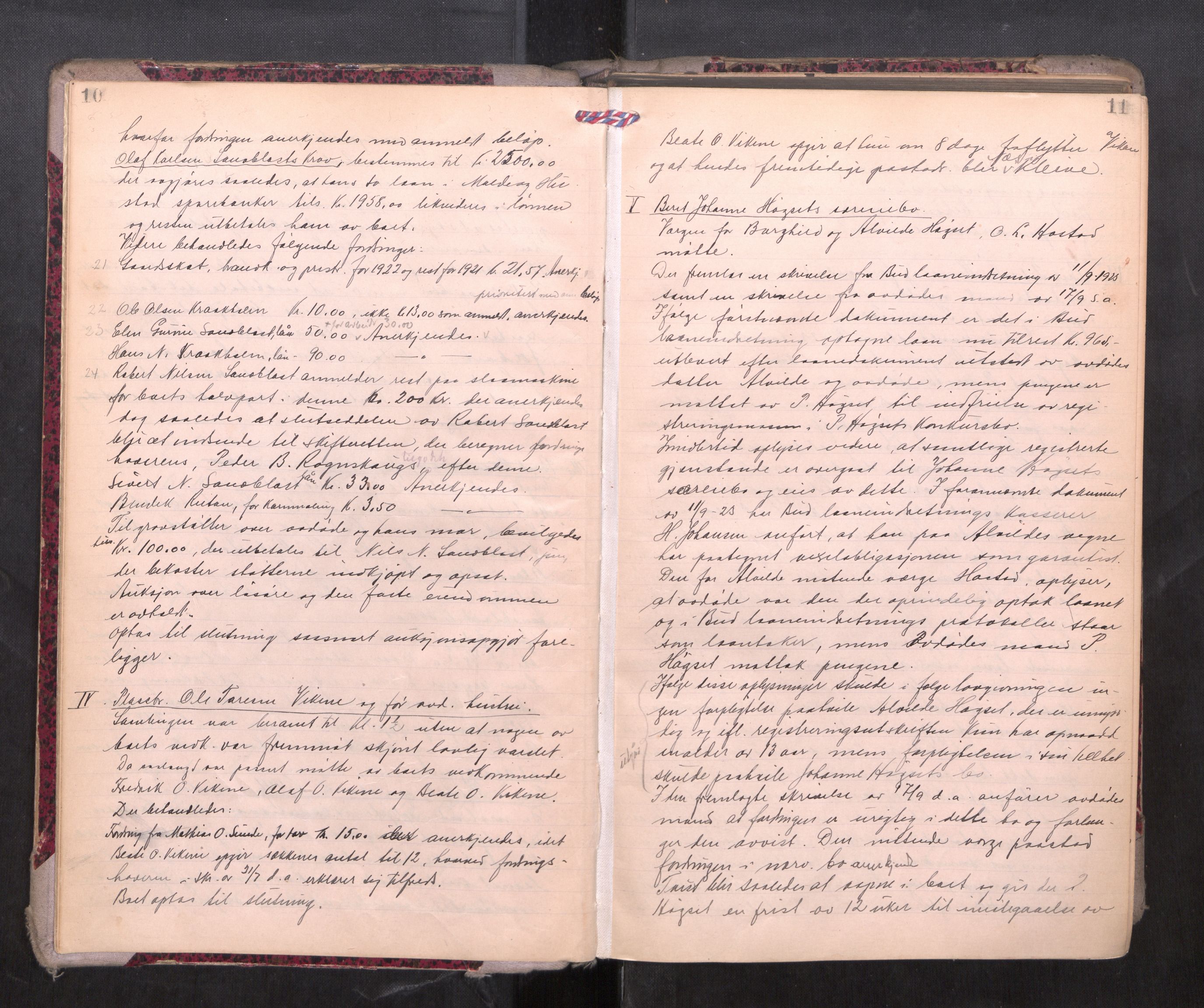 Romsdal sorenskriveri, AV/SAT-A-4149/1/3/3B/L0010: Skiftebehandlingsprotokoll, 1923-1925, p. 10-11