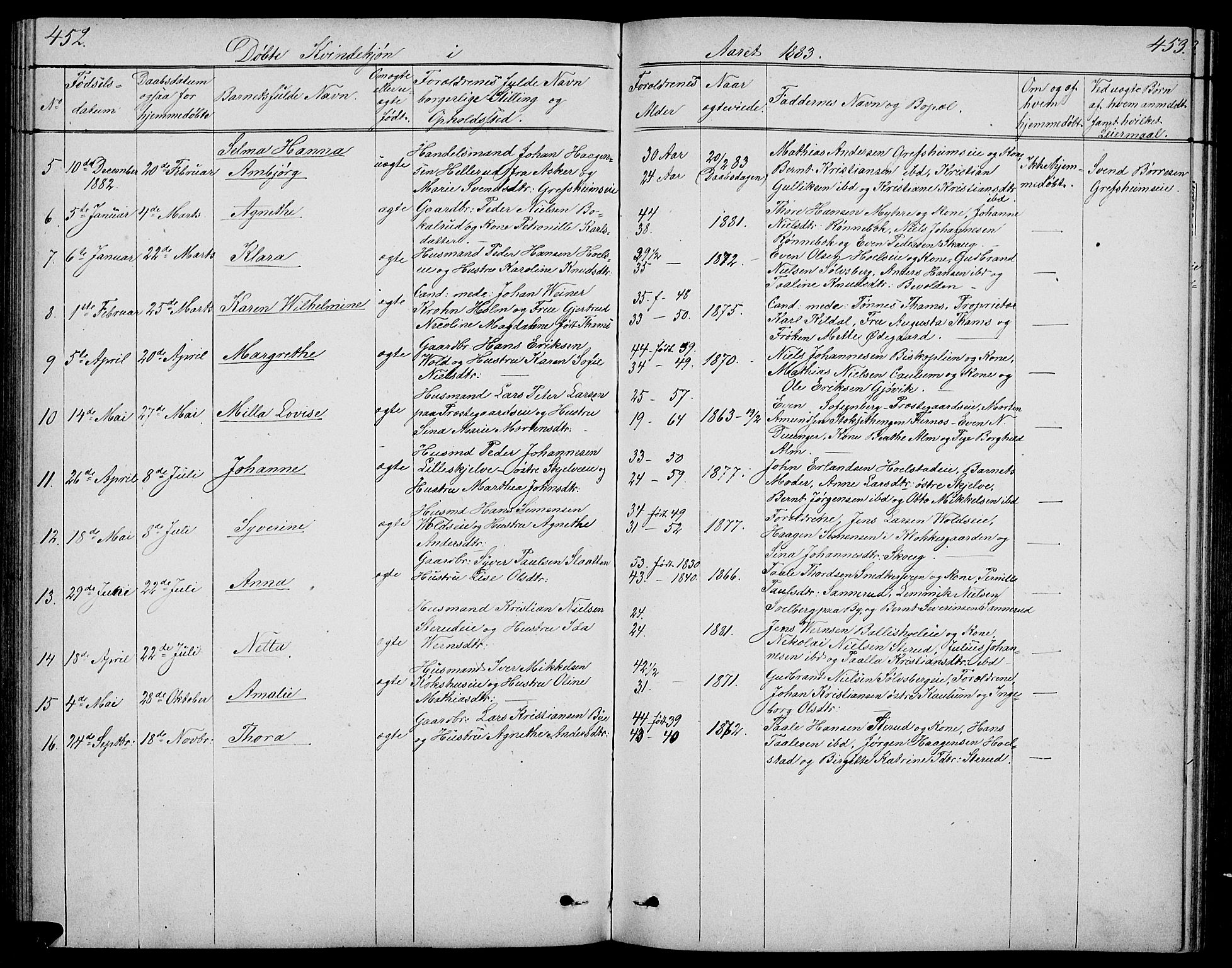 Nes prestekontor, Hedmark, AV/SAH-PREST-020/L/La/L0005: Parish register (copy) no. 5, 1852-1889, p. 452-453