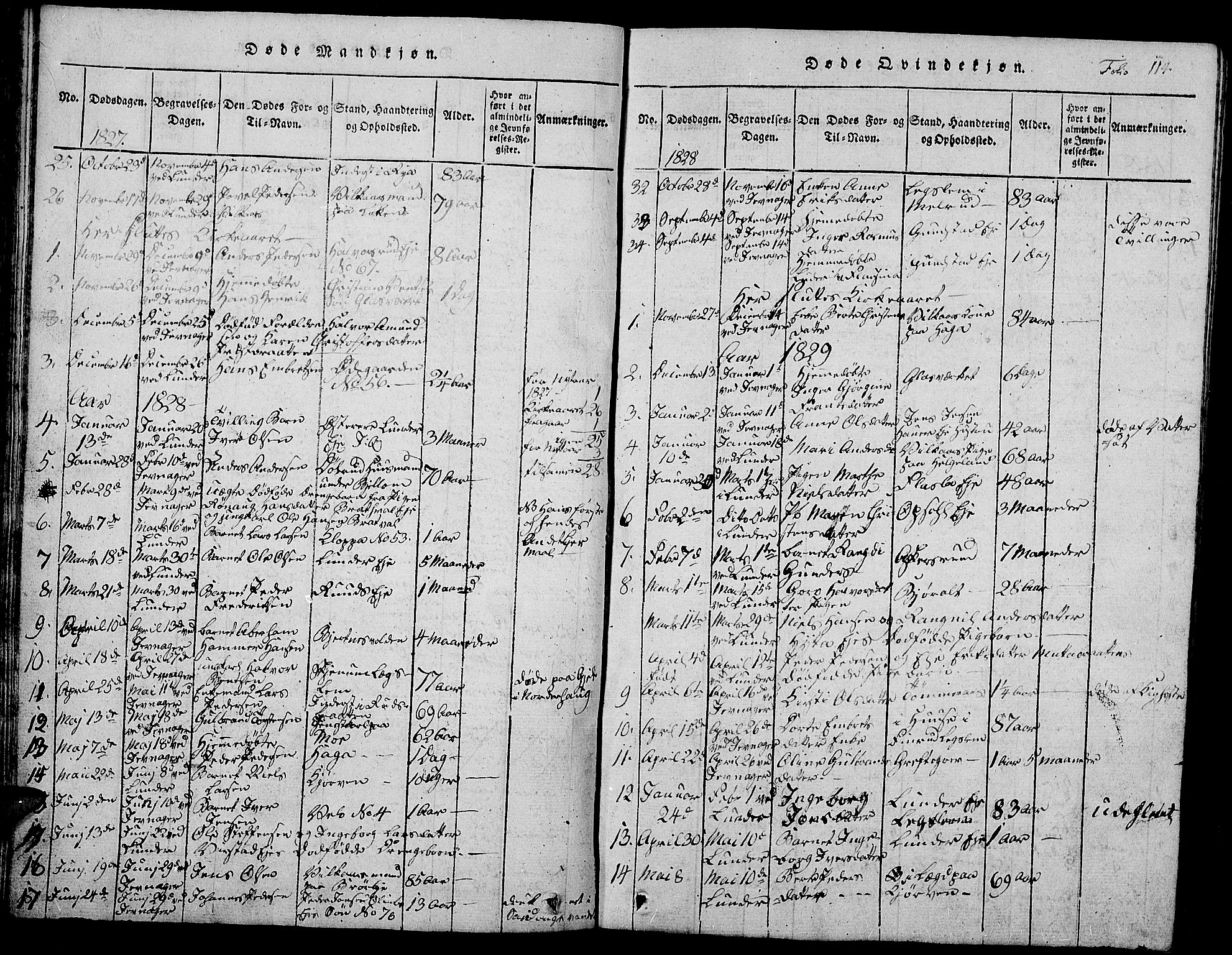 Jevnaker prestekontor, AV/SAH-PREST-116/H/Ha/Hab/L0001: Parish register (copy) no. 1, 1815-1837, p. 114