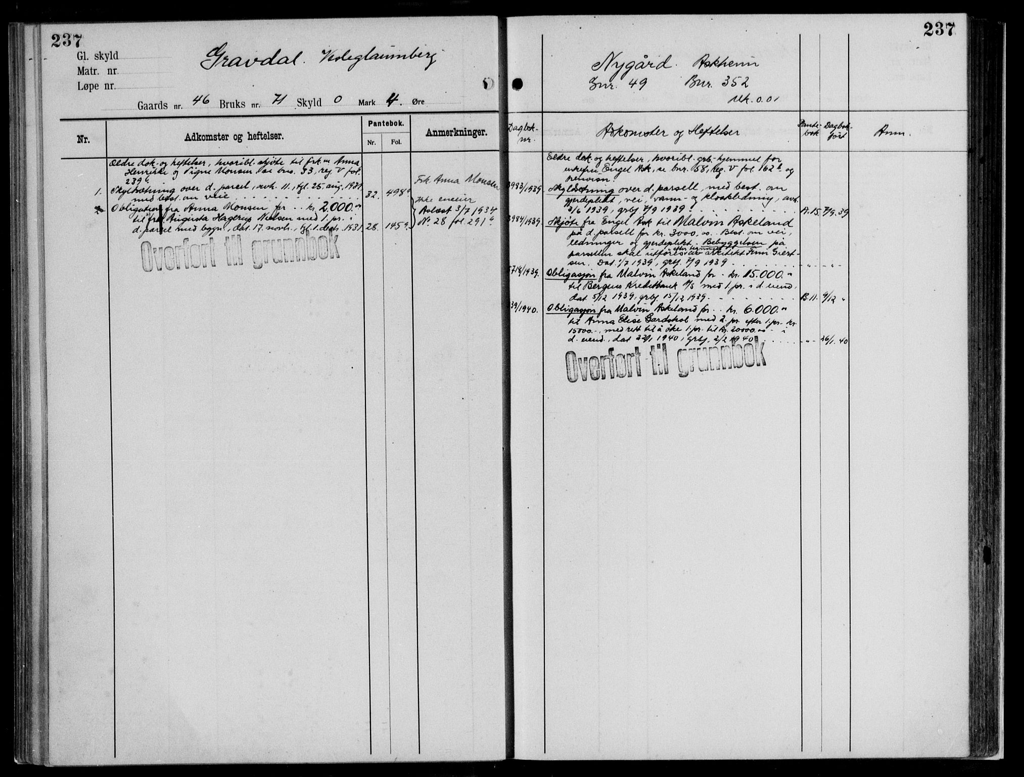 Midhordland sorenskriveri, AV/SAB-A-3001/1/G/Ga/Gab/L0112: Mortgage register no. II.A.b.112, p. 237